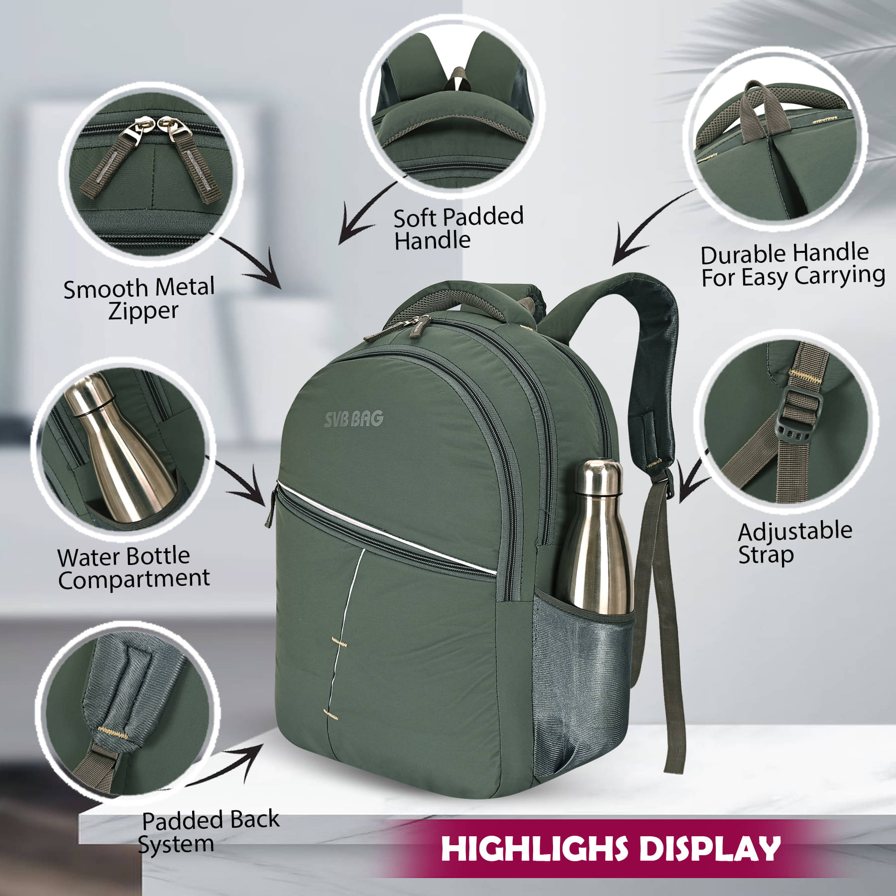     			SVB BAG 45 Ltrs Polyester Backpack *For Boys & Girls ( Teal )