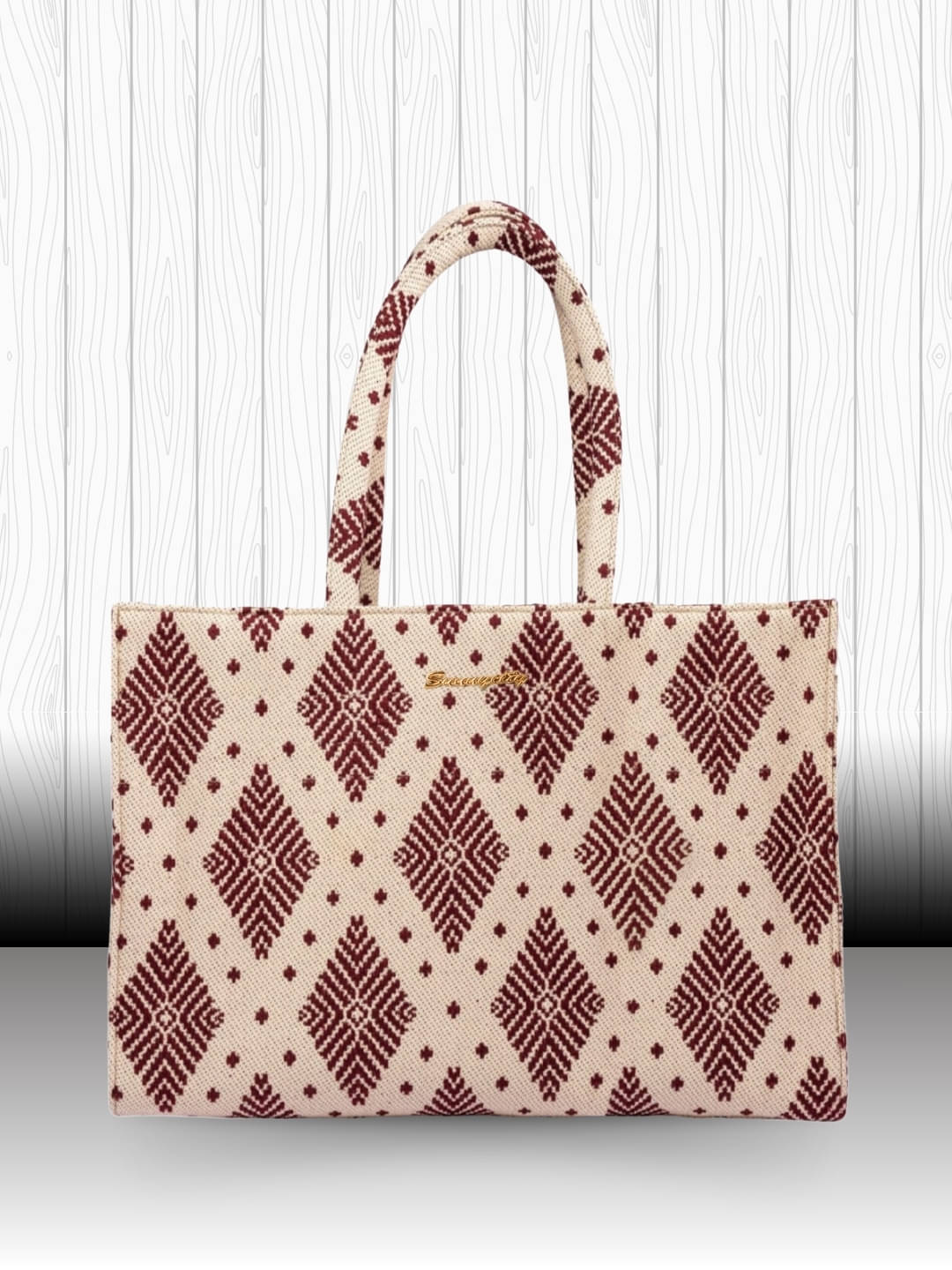     			TCRAZY Tote Bag Jute Set of 1 ( Cream )