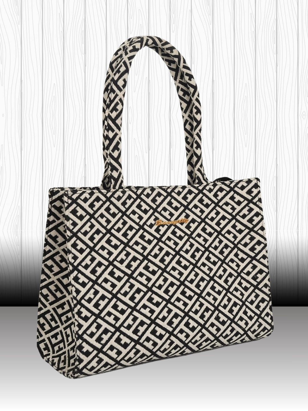     			TCRAZY Tote Bag Jute Set of 1 ( Off White )