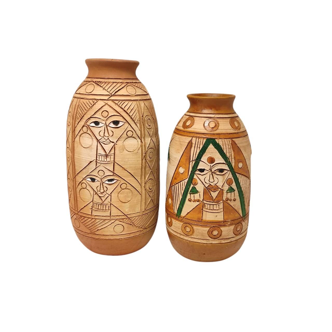     			nature touch Terracotta Table Vase 22 cms - Pack of 2