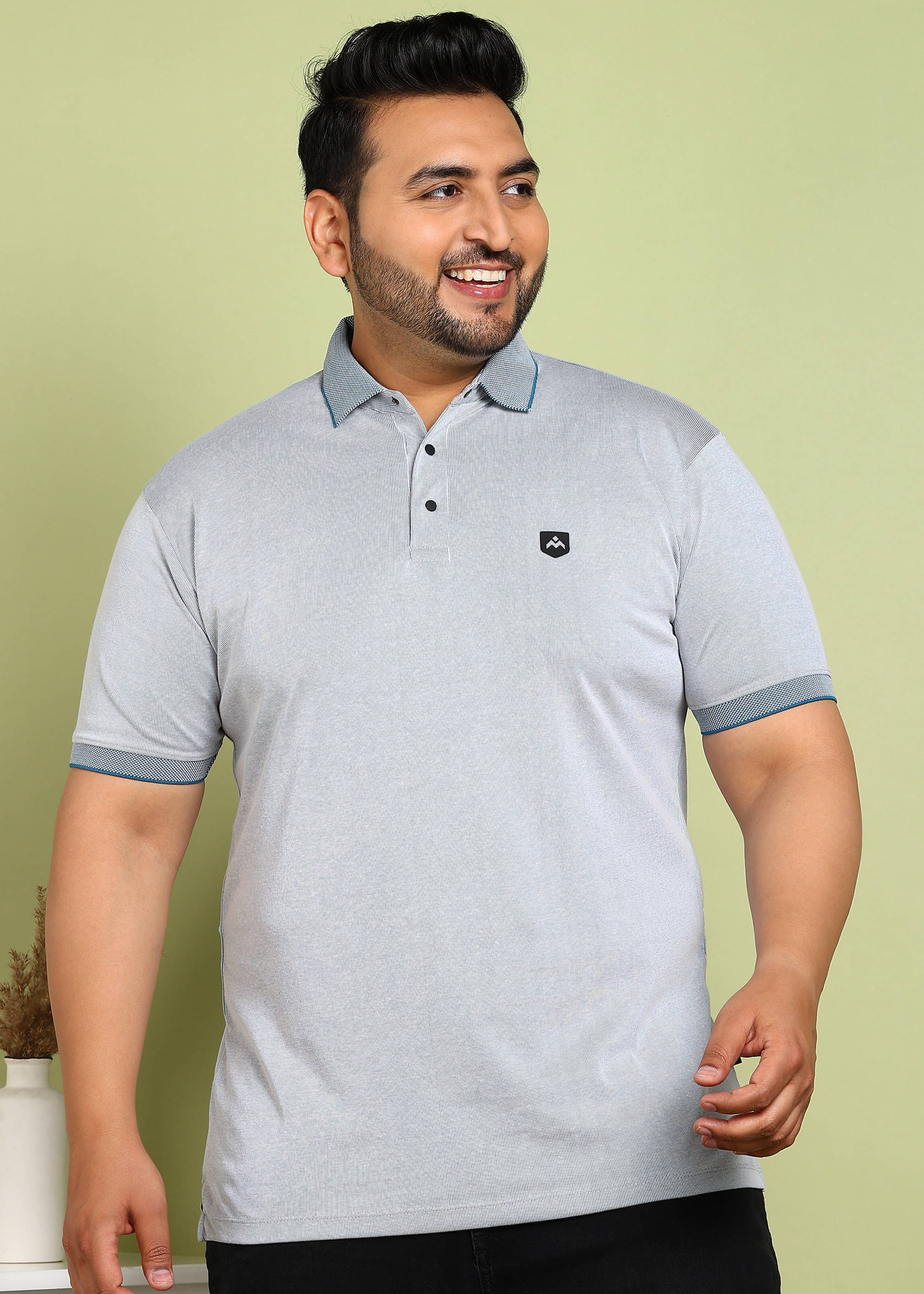 ADWYN PETER Pack of 1 Cotton Regular Fit Solid Half Sleeves Men's Polo T Shirt ( Grey Melange ) ADWYN PETER Pack of 1 Cotton Regular Fit Solid Half Sleeves Men's Polo T Shirt ( Grey Melange )