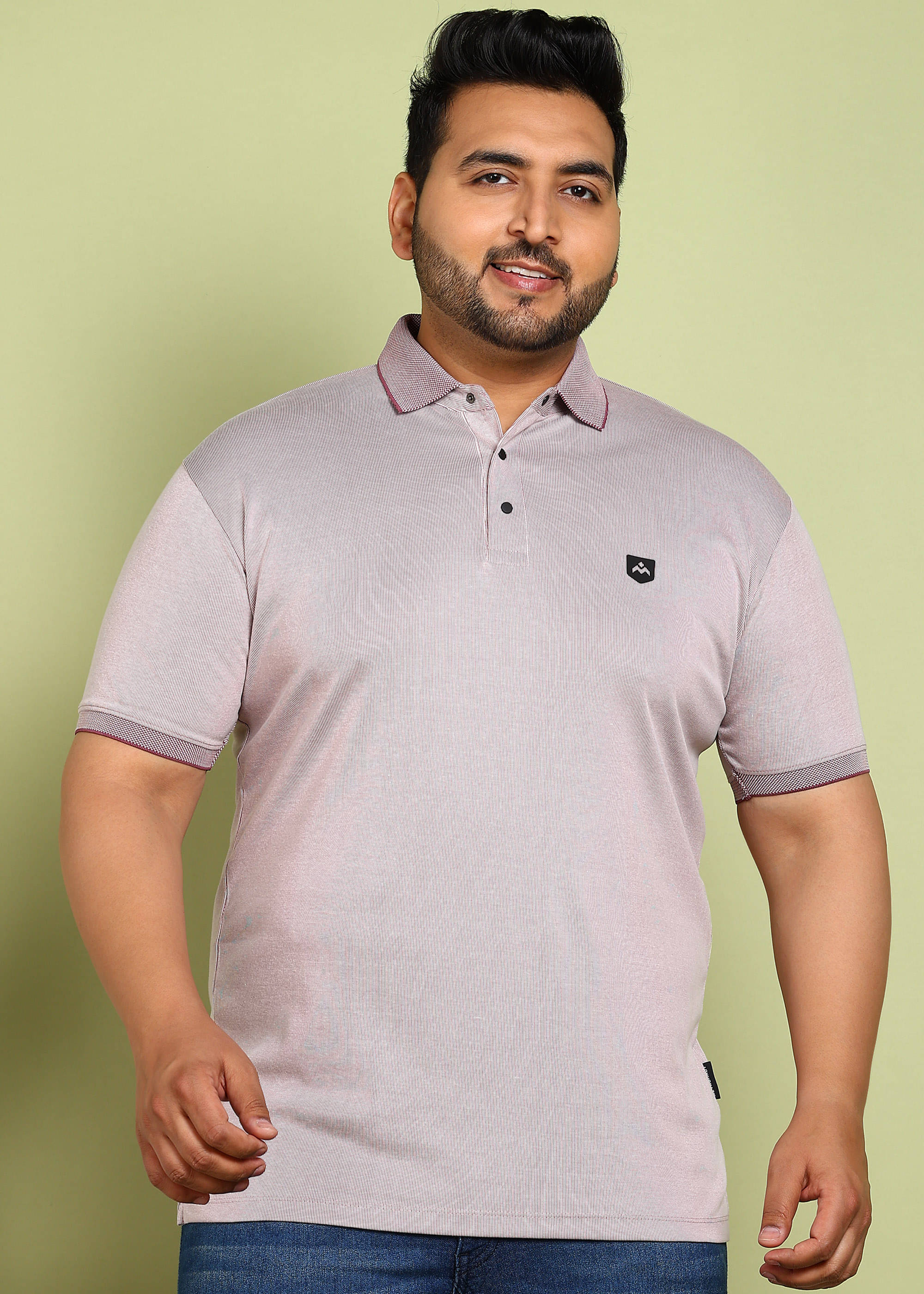 ADWYN PETER Pack of 1 Cotton Regular Fit Solid Half Sleeves Men's Polo T Shirt ( Pink ) ADWYN PETER Pack of 1 Cotton Regular Fit Solid Half Sleeves Men's Polo T Shirt ( Pink )
