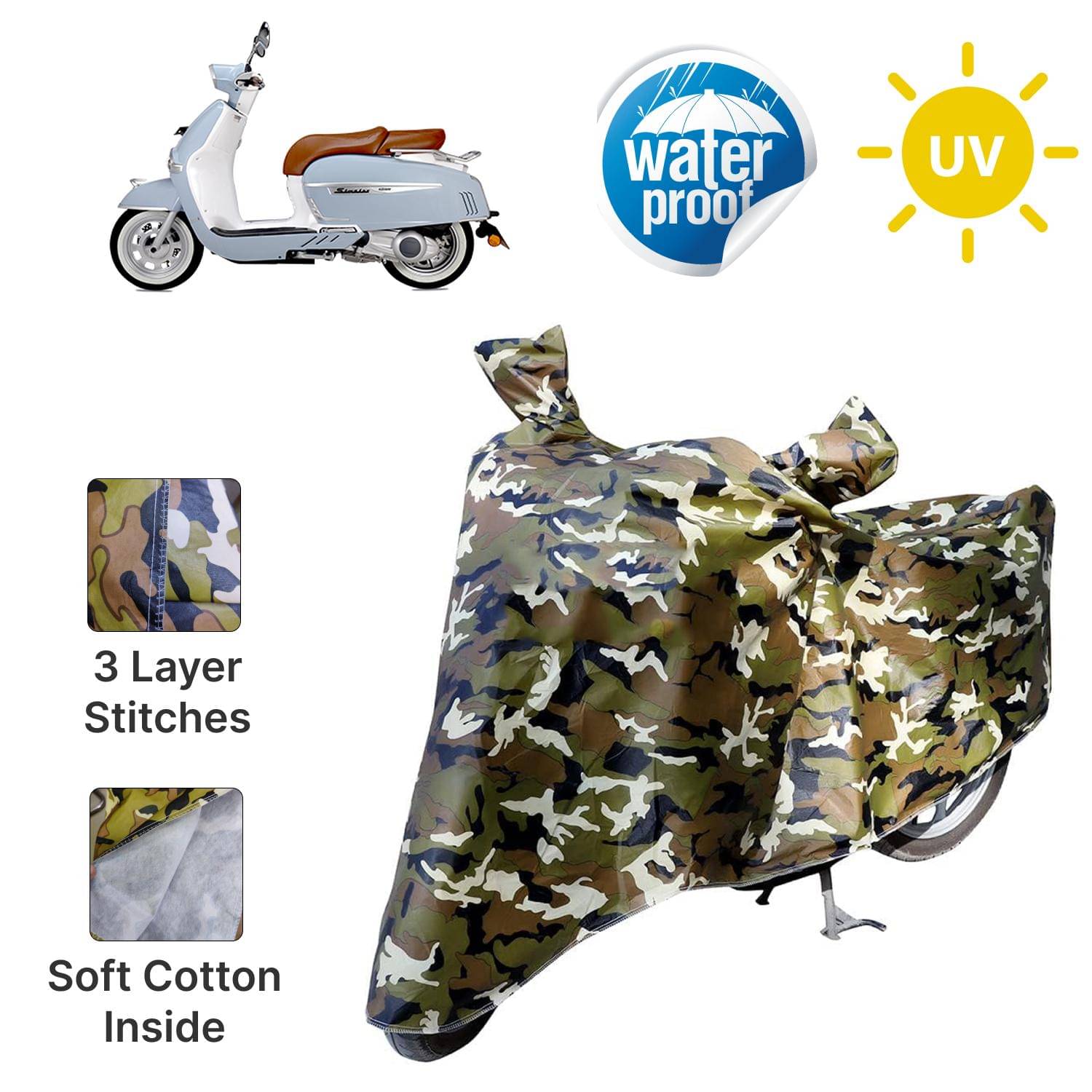 AKSMIT Bike Body Cover for Keeway Sixties 300i Jungle (Pack of 1) AKSMIT Bike Body Cover for Keeway Sixties 300i Jungle (Pack of 1)