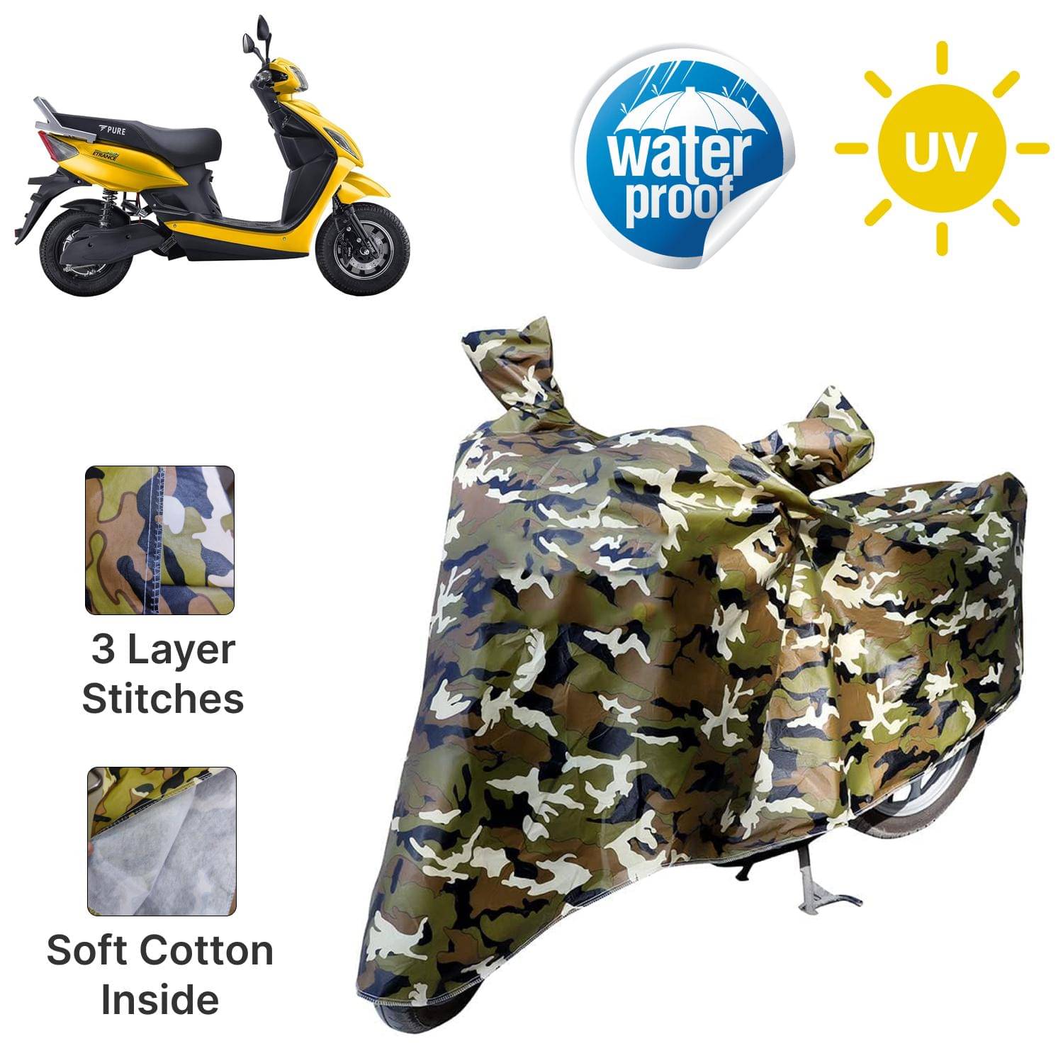 AKSMIT Bike Body Cover for PURE EV ETrance Neo Jungle (Pack of 1)     			AKSMIT Bike Body Cover for PURE EV ETrance Neo Jungle (Pack of 1)