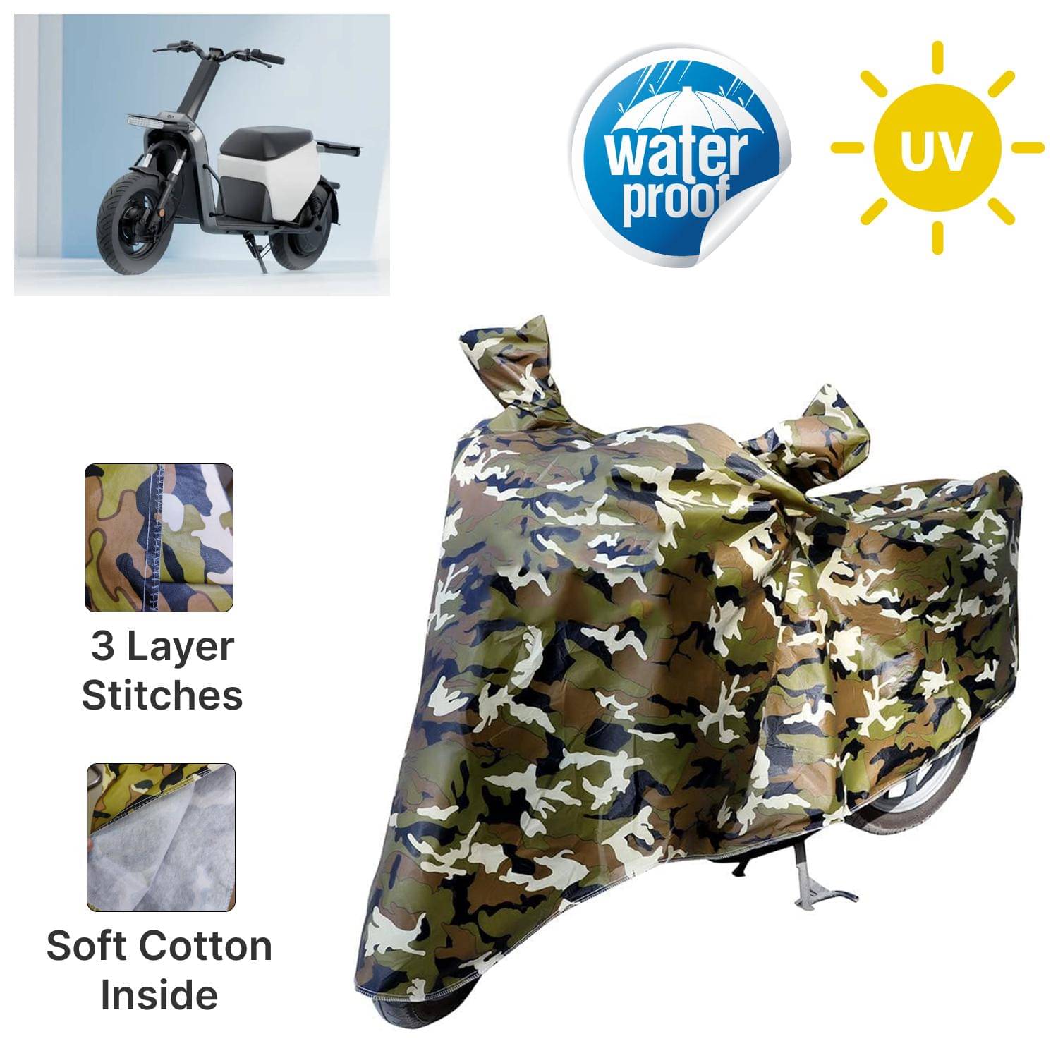 AKSMIT Bike Body Cover for OLA Gig Jungle (Pack of 1) AKSMIT Bike Body Cover for OLA Gig Jungle (Pack of 1)