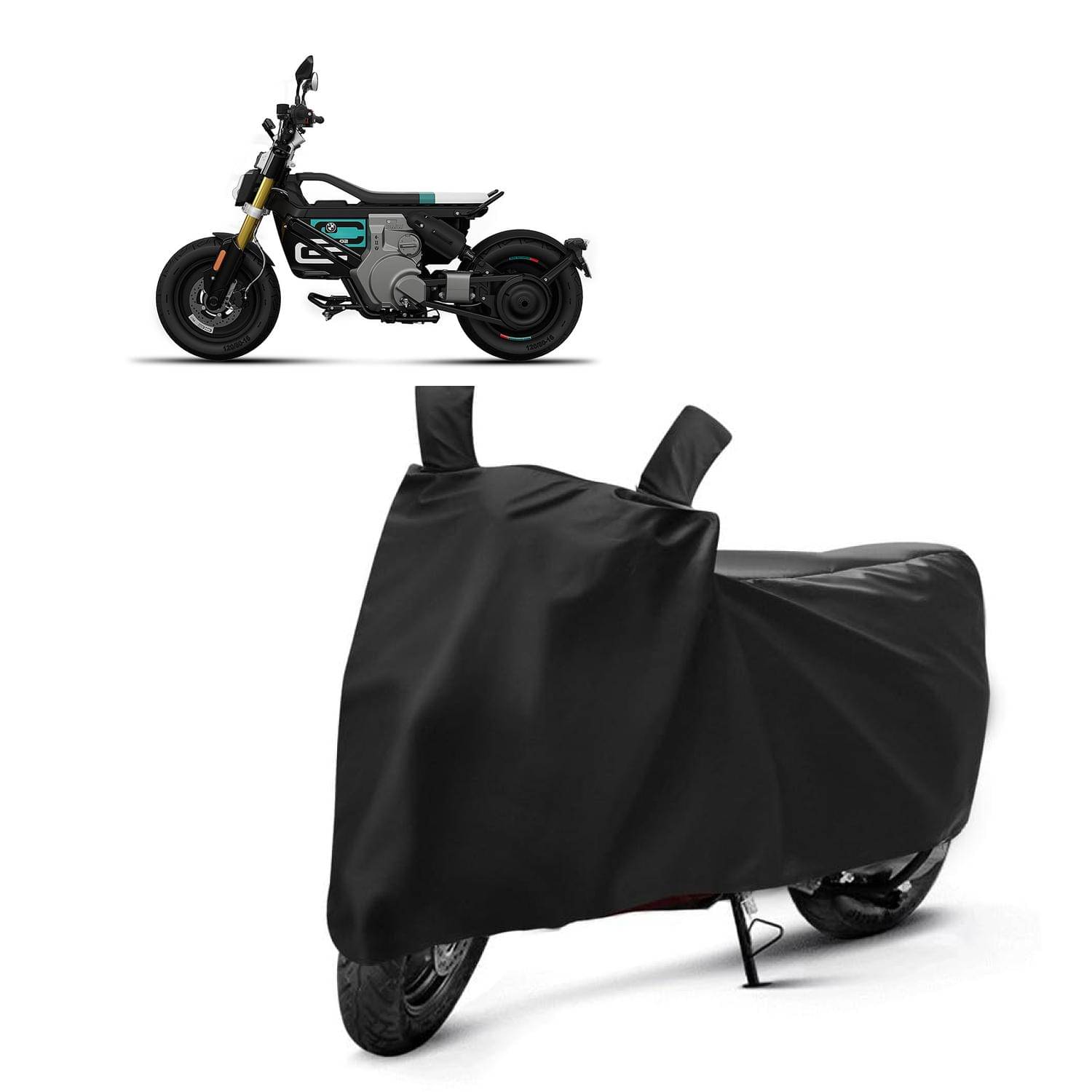 AKSMIT Bike Body Cover for BMW CE 02 Black (Pack of 1)     			AKSMIT Bike Body Cover for BMW CE 02 Black (Pack of 1)