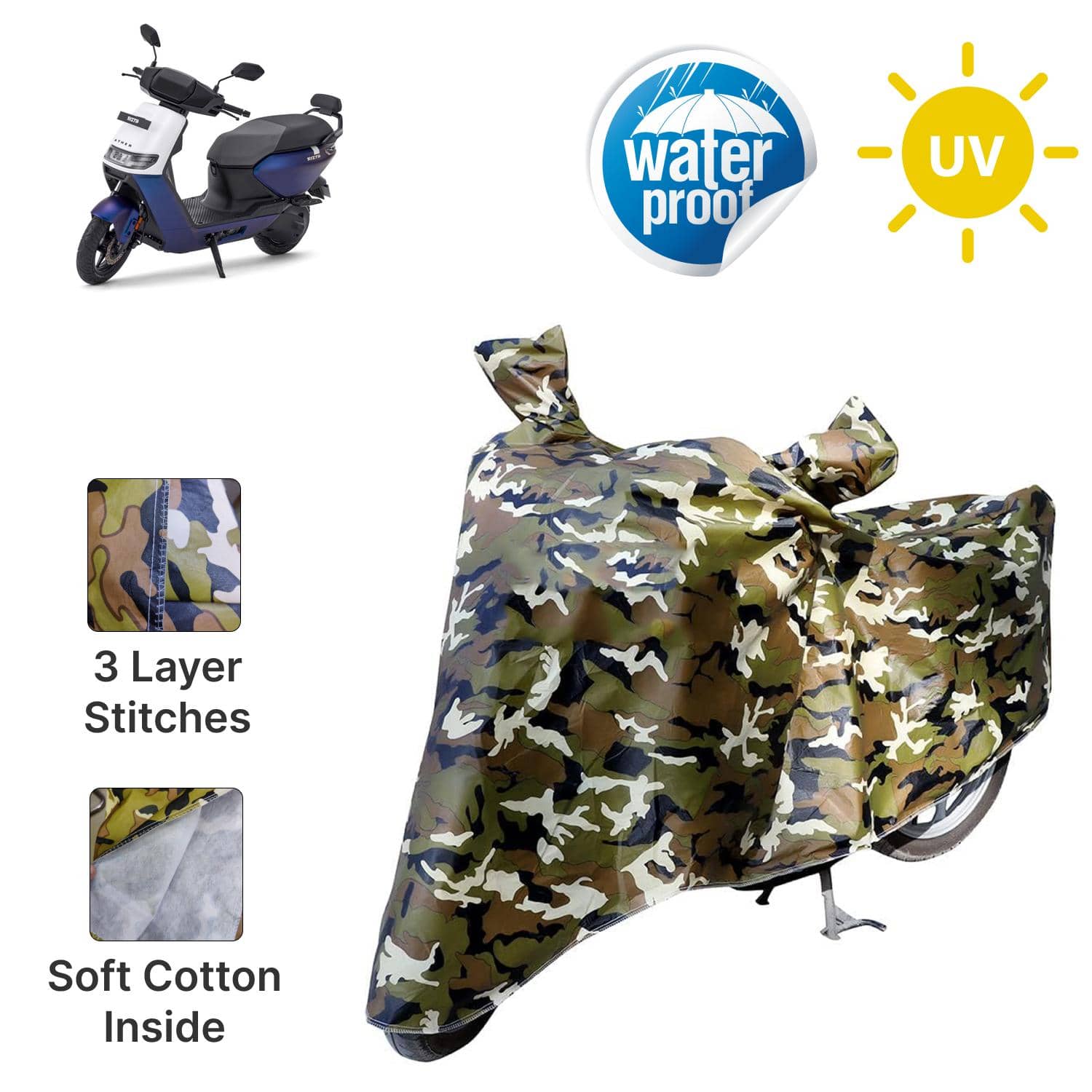 AKSMIT Bike Body Cover for Ather Rizta Jungle (Pack of 1)
