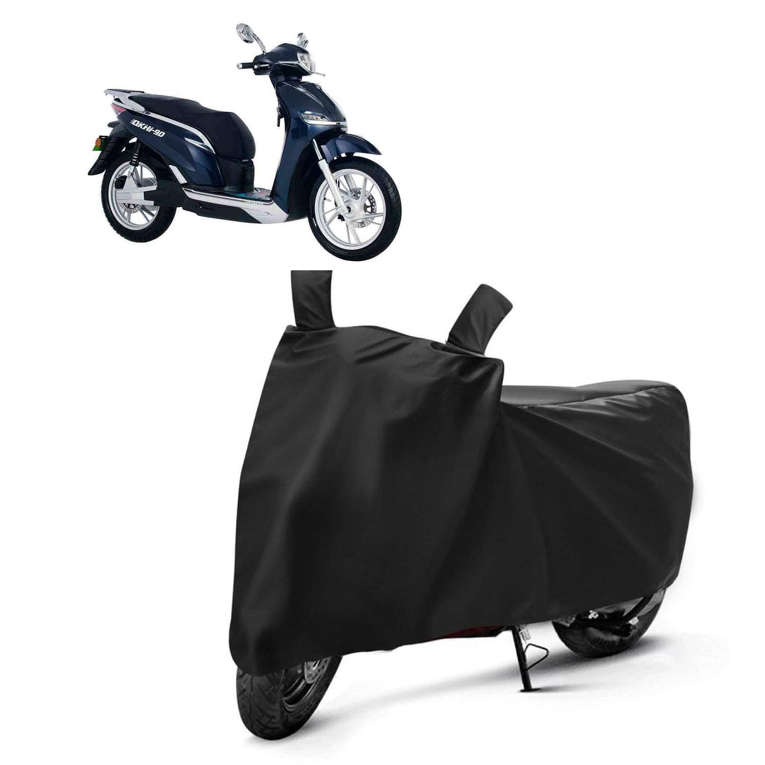 AKSMIT Bike Body Cover for Okinawa OKHI-90 Black (Pack of 1)     			AKSMIT Bike Body Cover for Okinawa OKHI-90 Black (Pack of 1)