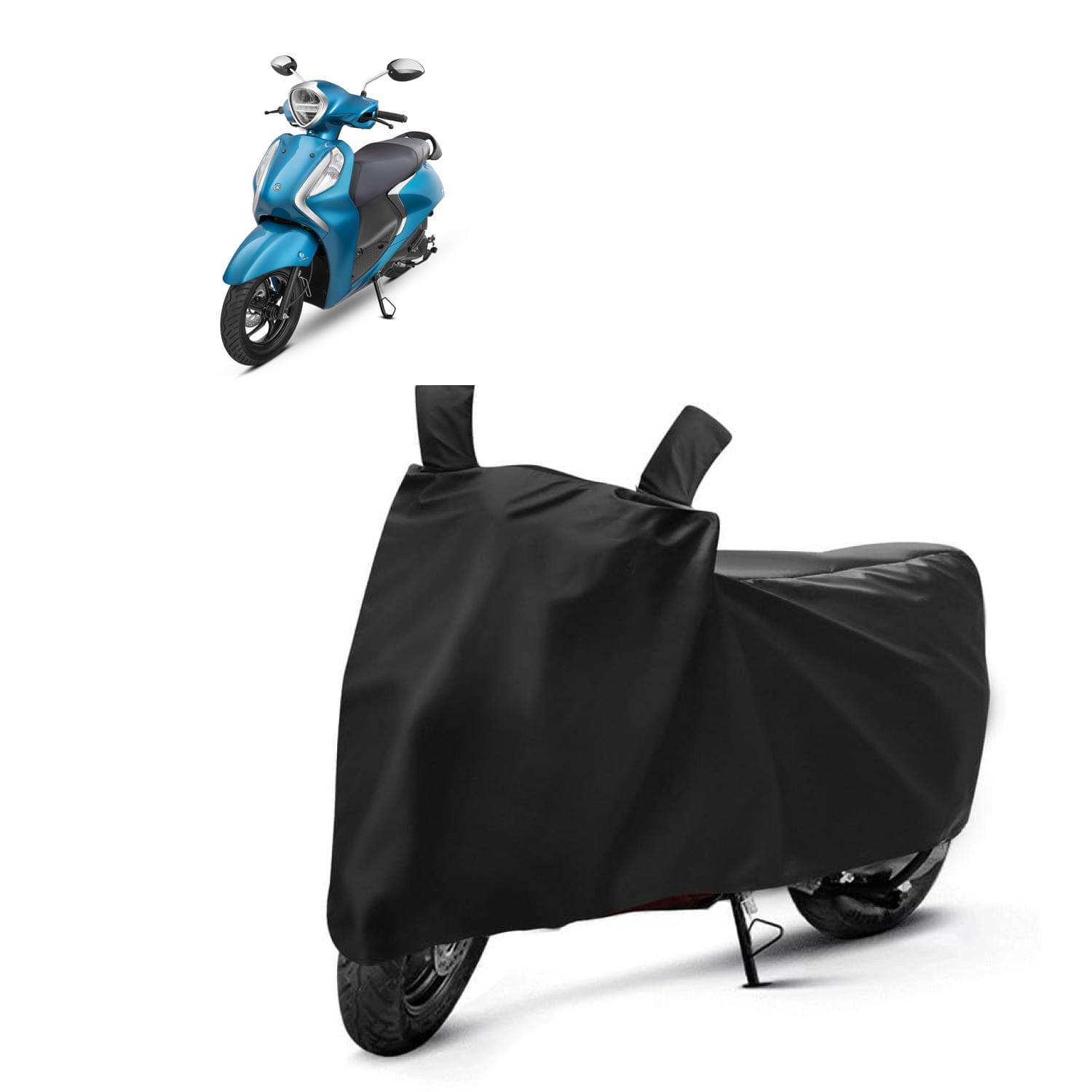     			AKSMIT Bike Body Cover for Yamaha Fascino 125 Black (Pack of 1)