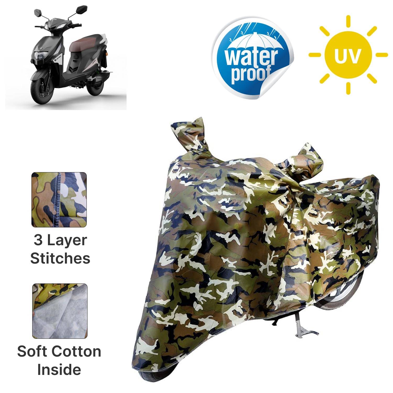 AKSMIT Bike Body Cover for Lectrix LXS 2.0 Jungle (Pack of 1) AKSMIT Bike Body Cover for Lectrix LXS 2.0 Jungle (Pack of 1)