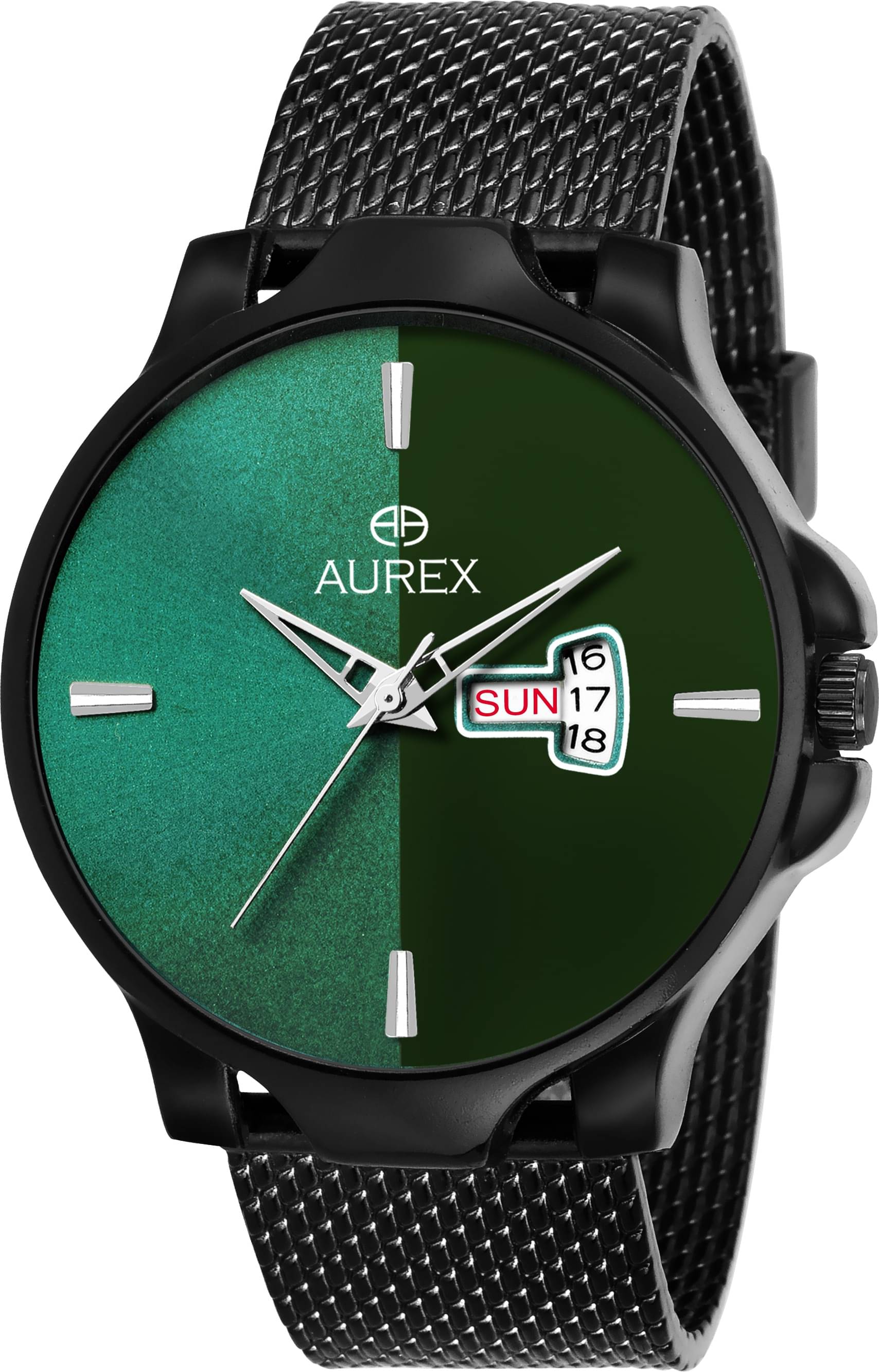     			AUREX Black Plastic Analog Men's Watch