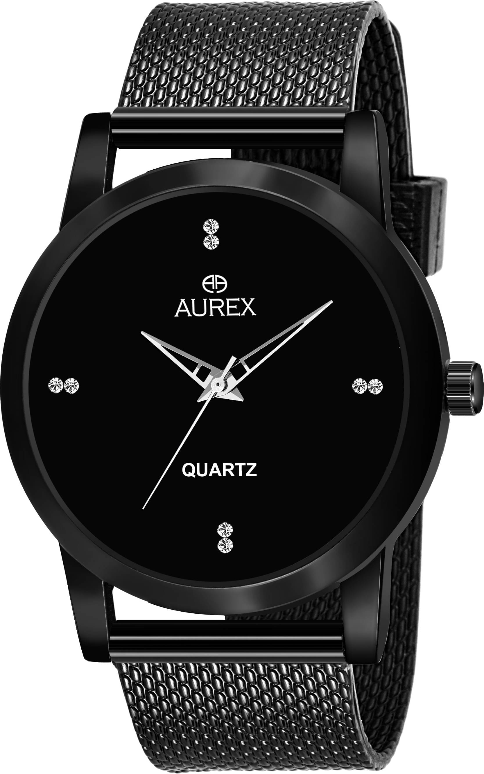     			AUREX Black Plastic Analog Men's Watch