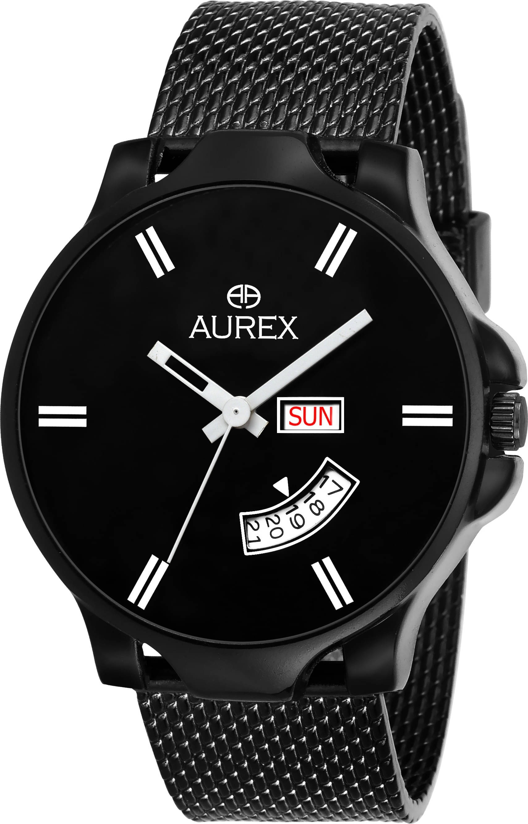     			AUREX Black Plastic Analog Men's Watch