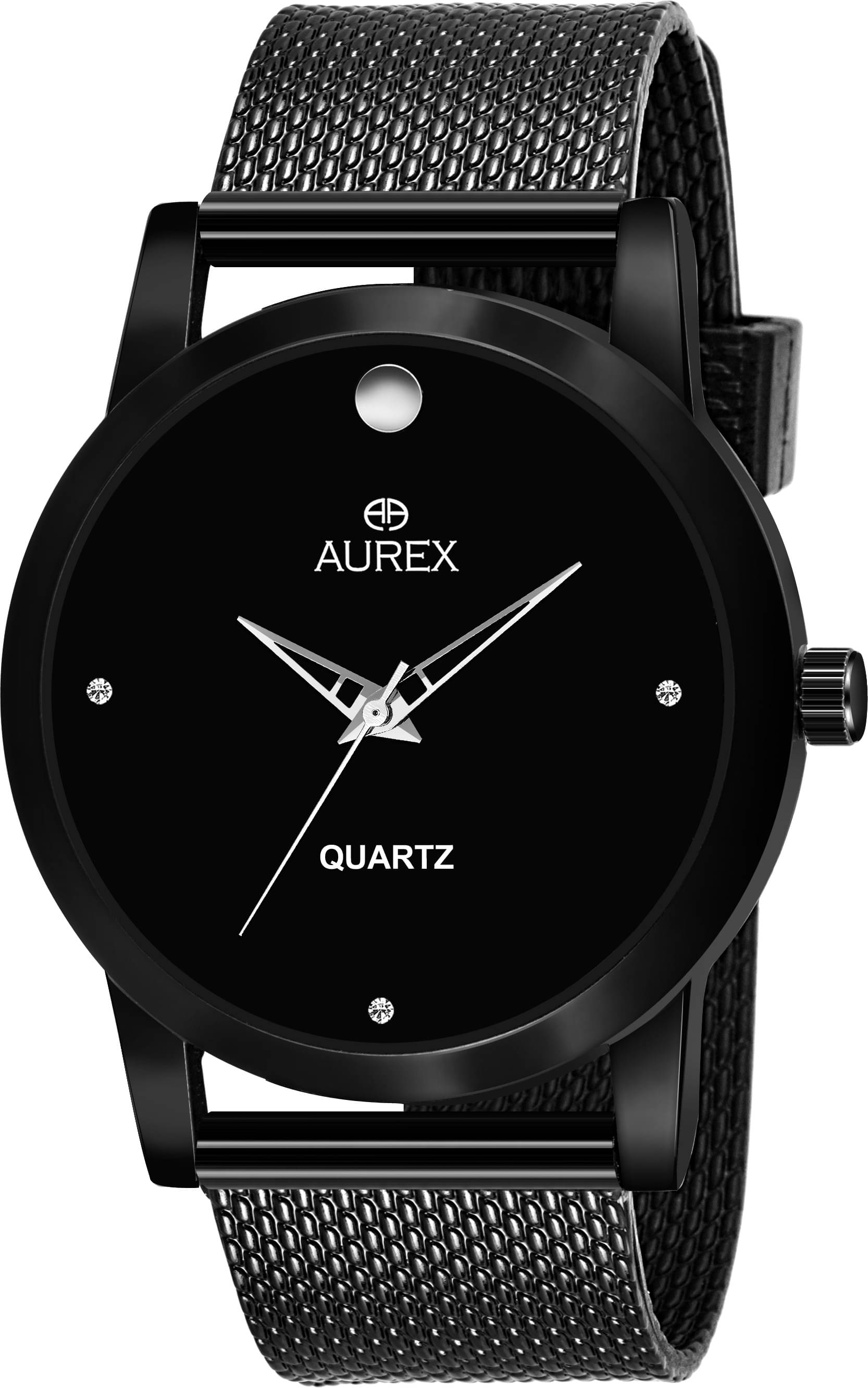     			AUREX Black Plastic Analog Men's Watch