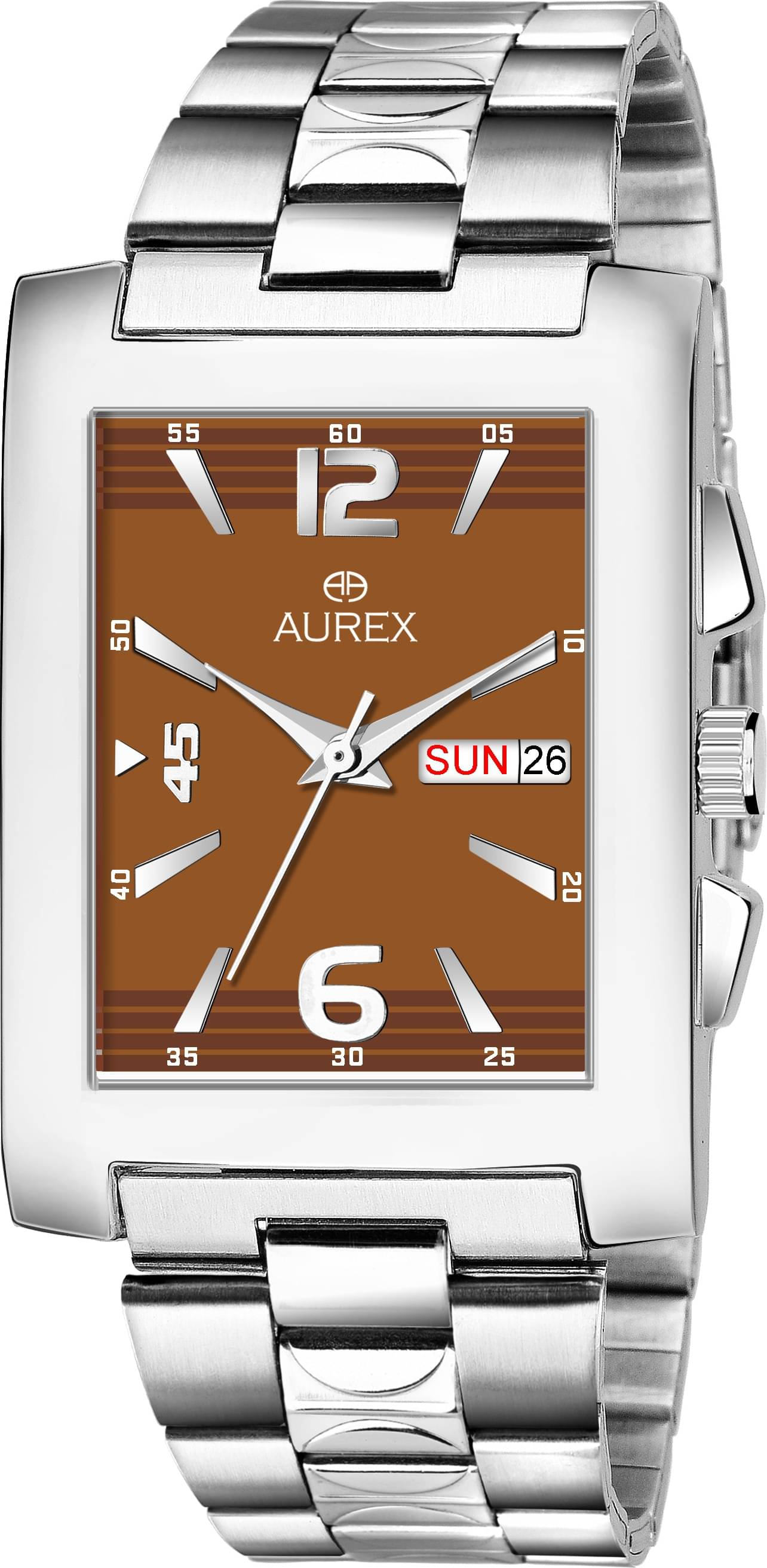     			AUREX Silver Stainless Steel Analog Men's Watch