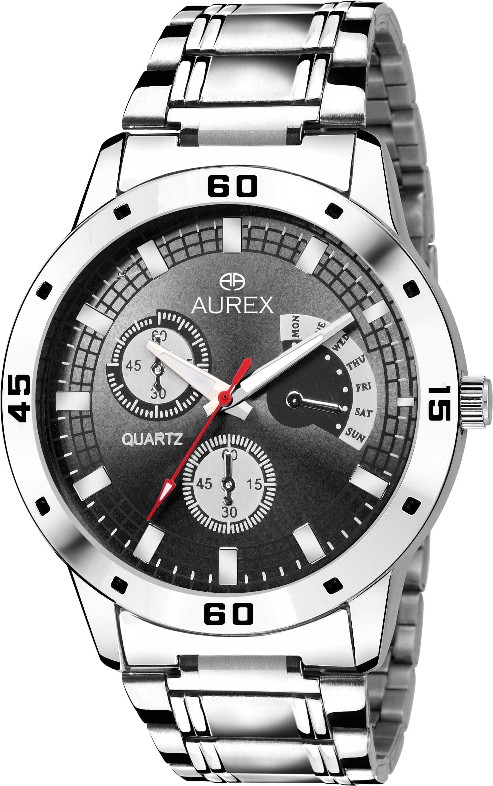     			AUREX Silver Stainless Steel Analog Men's Watch