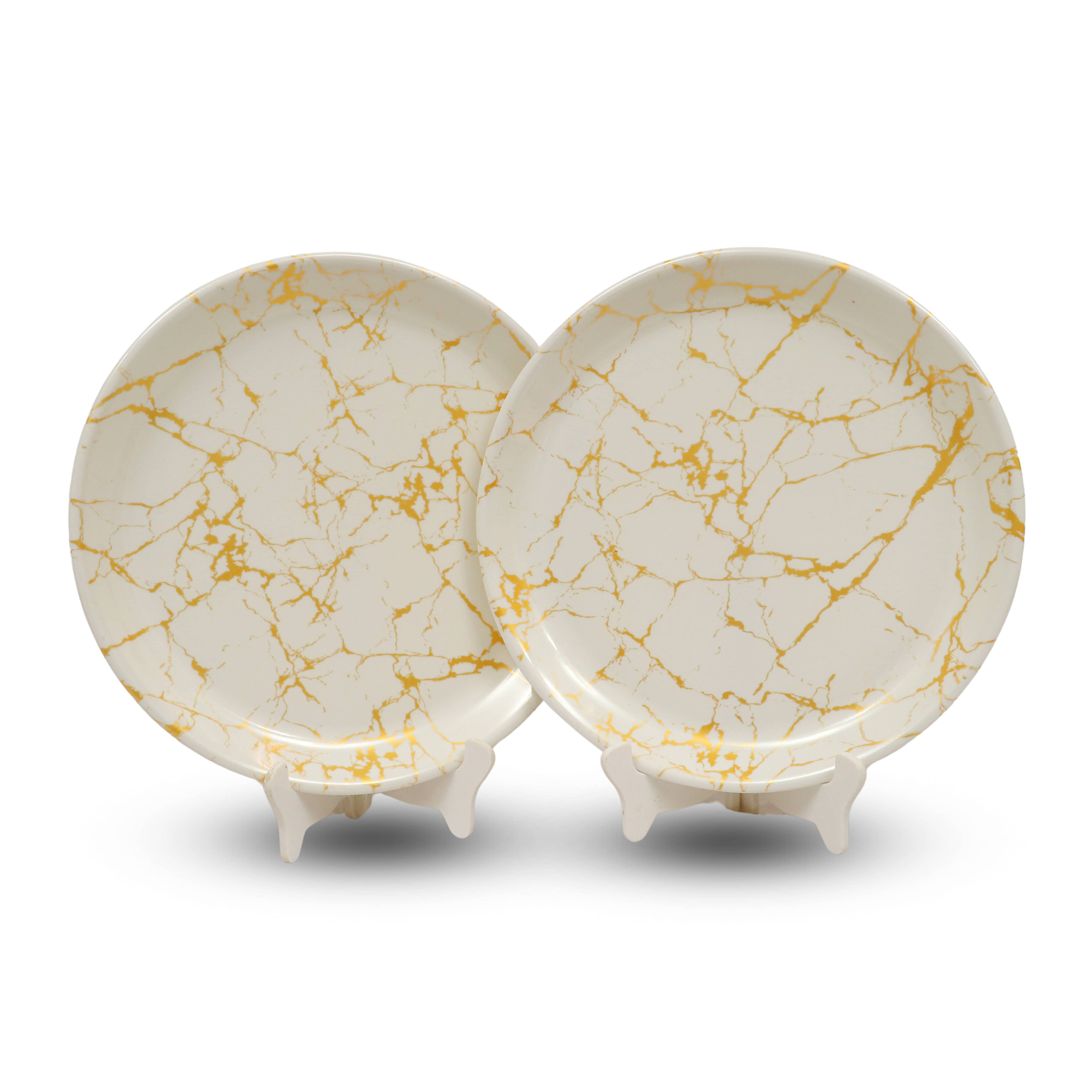 AURKA 2 Pcs Melamine Gold Full Plate     			AURKA 2 Pcs Melamine Gold Full Plate