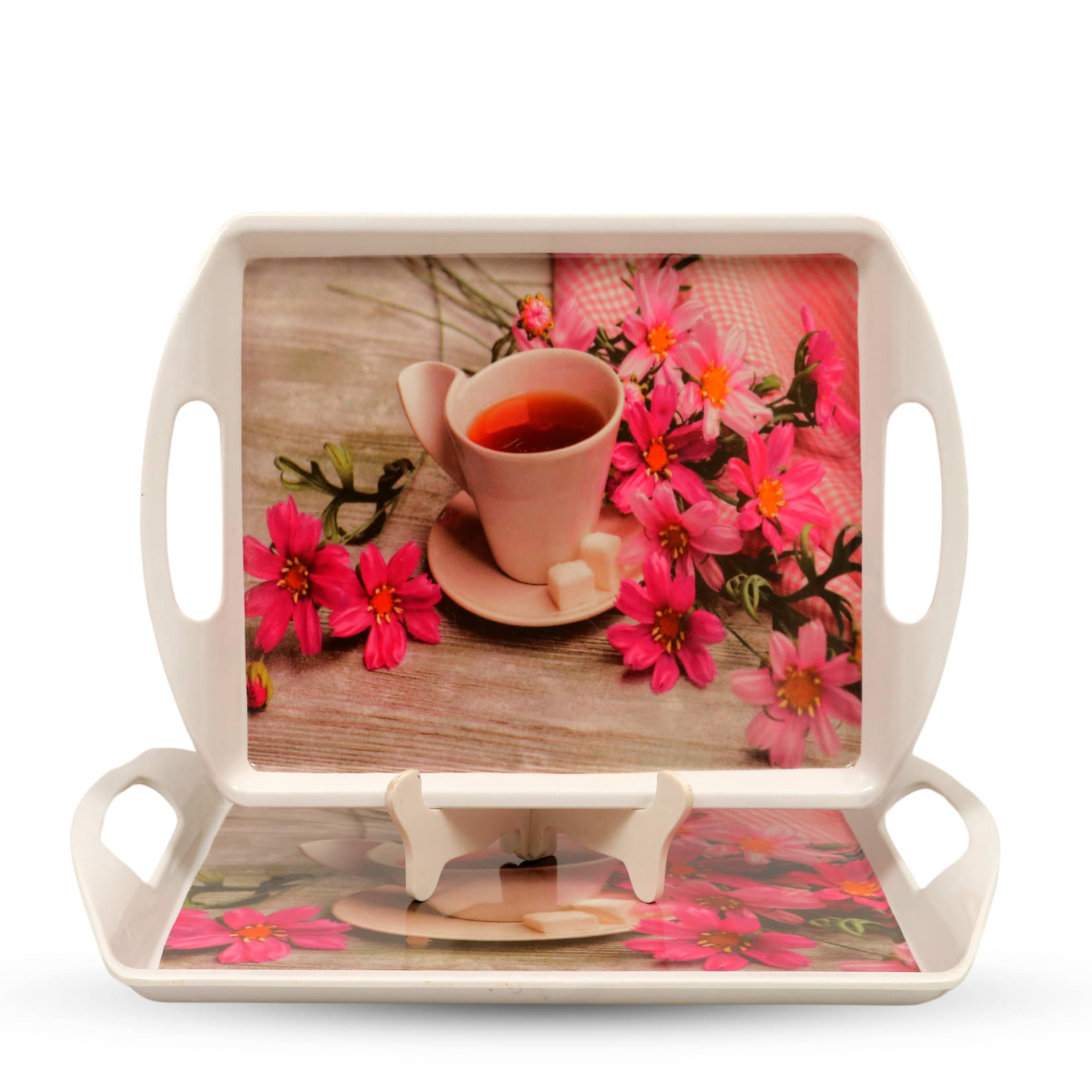     			AURKA Printed Melamine Serving Tray 700 ml Multicolor ( Set of 2 )