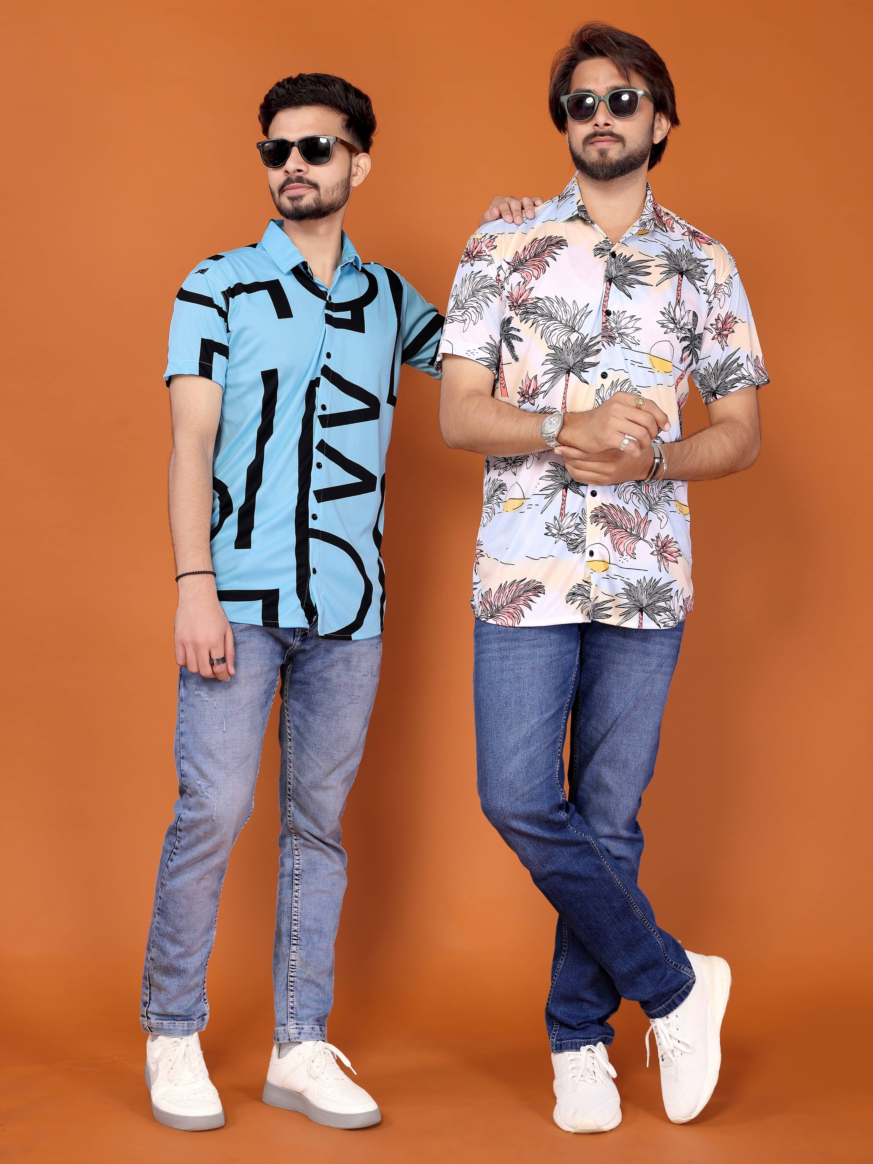 BLYNK Polyester Regular Fit Printed Half Sleeves Men's Casual Shirt - Multicolor ( Pack of 2 ) BLYNK Polyester Regular Fit Printed Half Sleeves Men's Casual Shirt - Multicolor ( Pack of 2 )