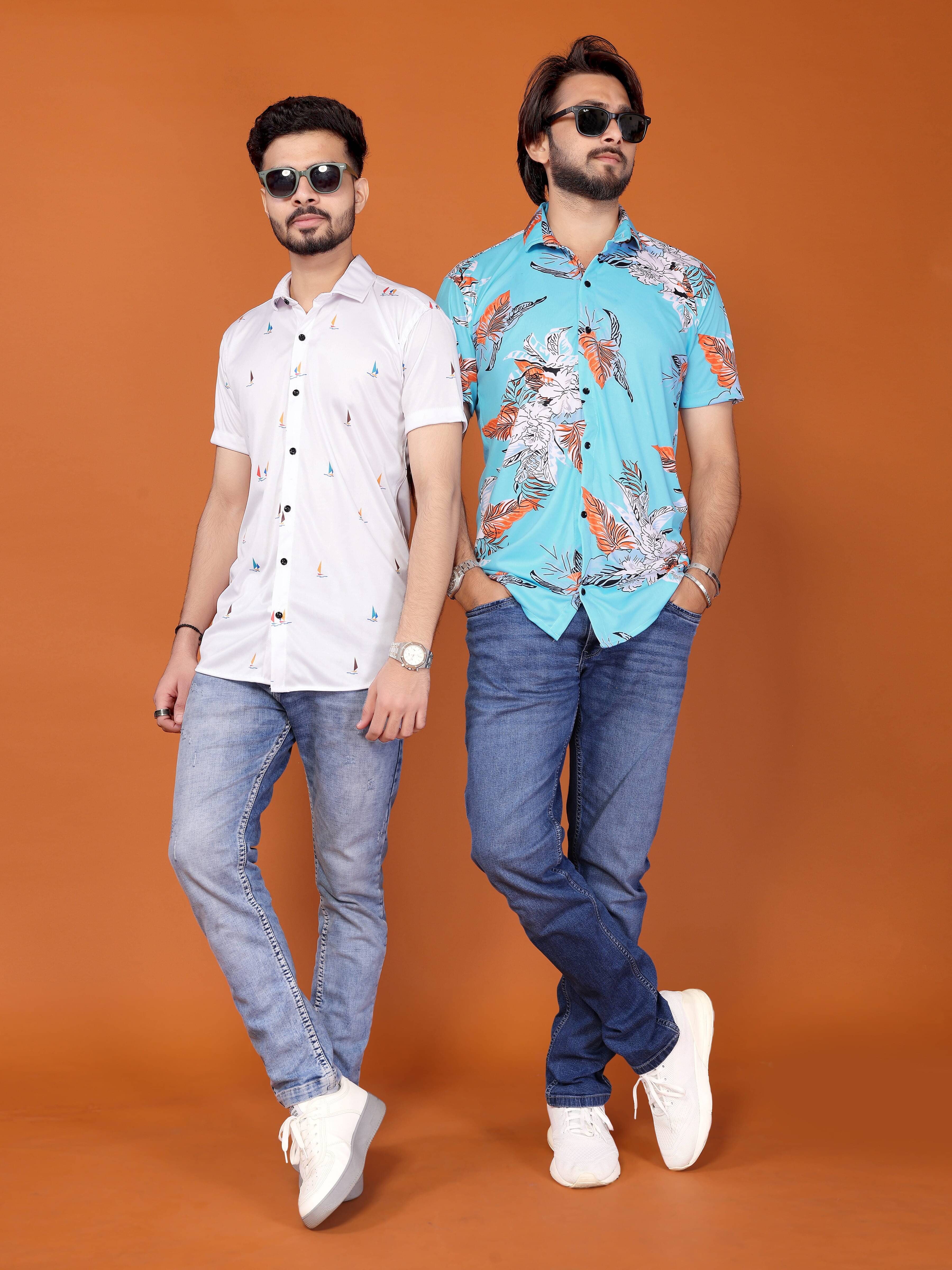 BLYNK Polyester Regular Fit Printed Half Sleeves Men's Casual Shirt - Multicolor ( Pack of 2 ) BLYNK Polyester Regular Fit Printed Half Sleeves Men's Casual Shirt - Multicolor ( Pack of 2 )