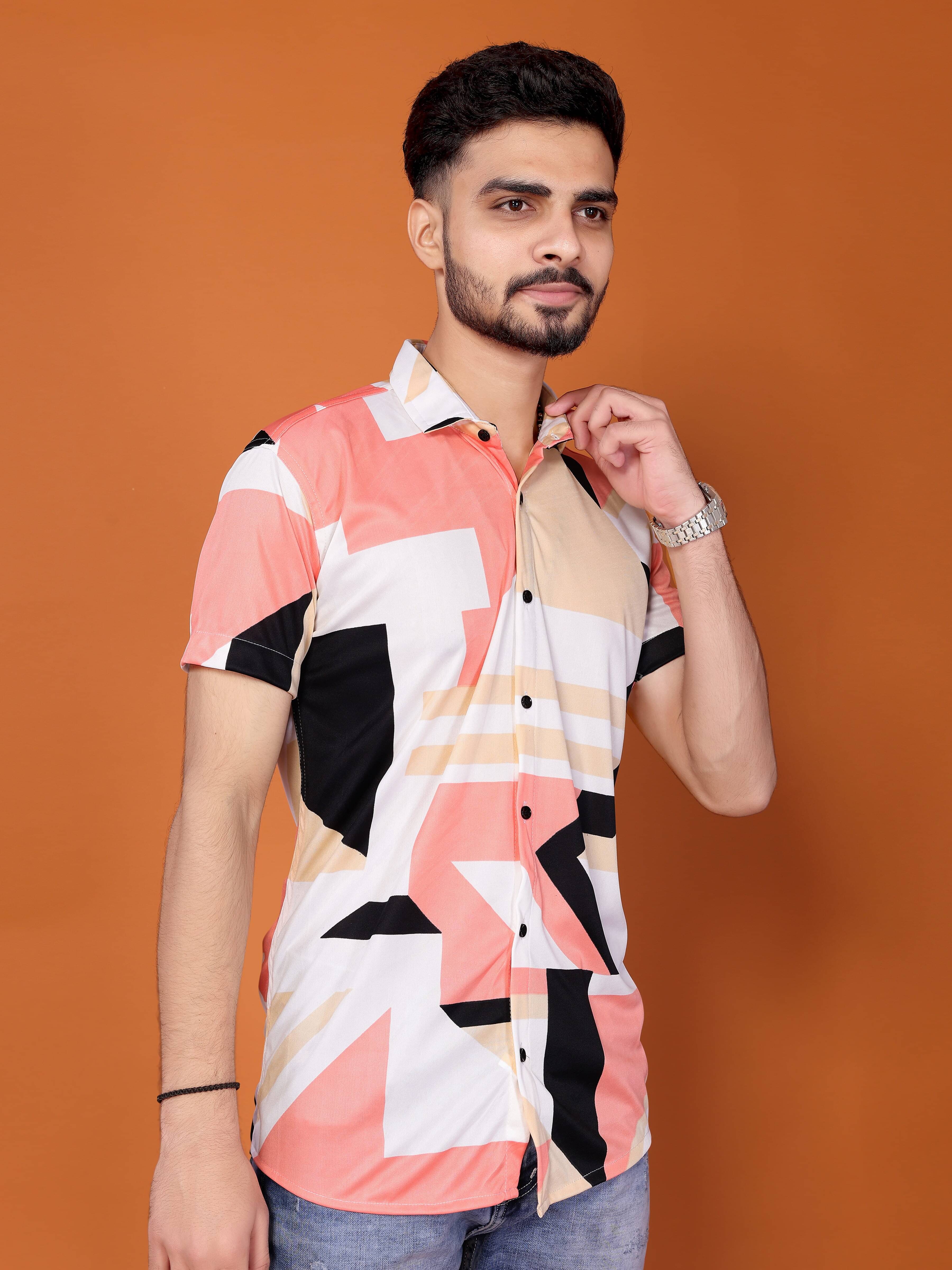 BLYNK Polyester Regular Fit Printed Half Sleeves Men's Casual Shirt - Orange ( Pack of 1 ) BLYNK Polyester Regular Fit Printed Half Sleeves Men's Casual Shirt - Orange ( Pack of 1 )