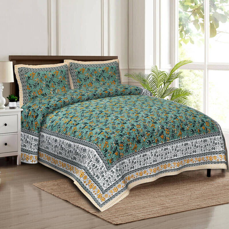     			CLOTHOLOGY Cotton 1 Double King Bedsheet with 2 Pillow Covers ( Multicolor )