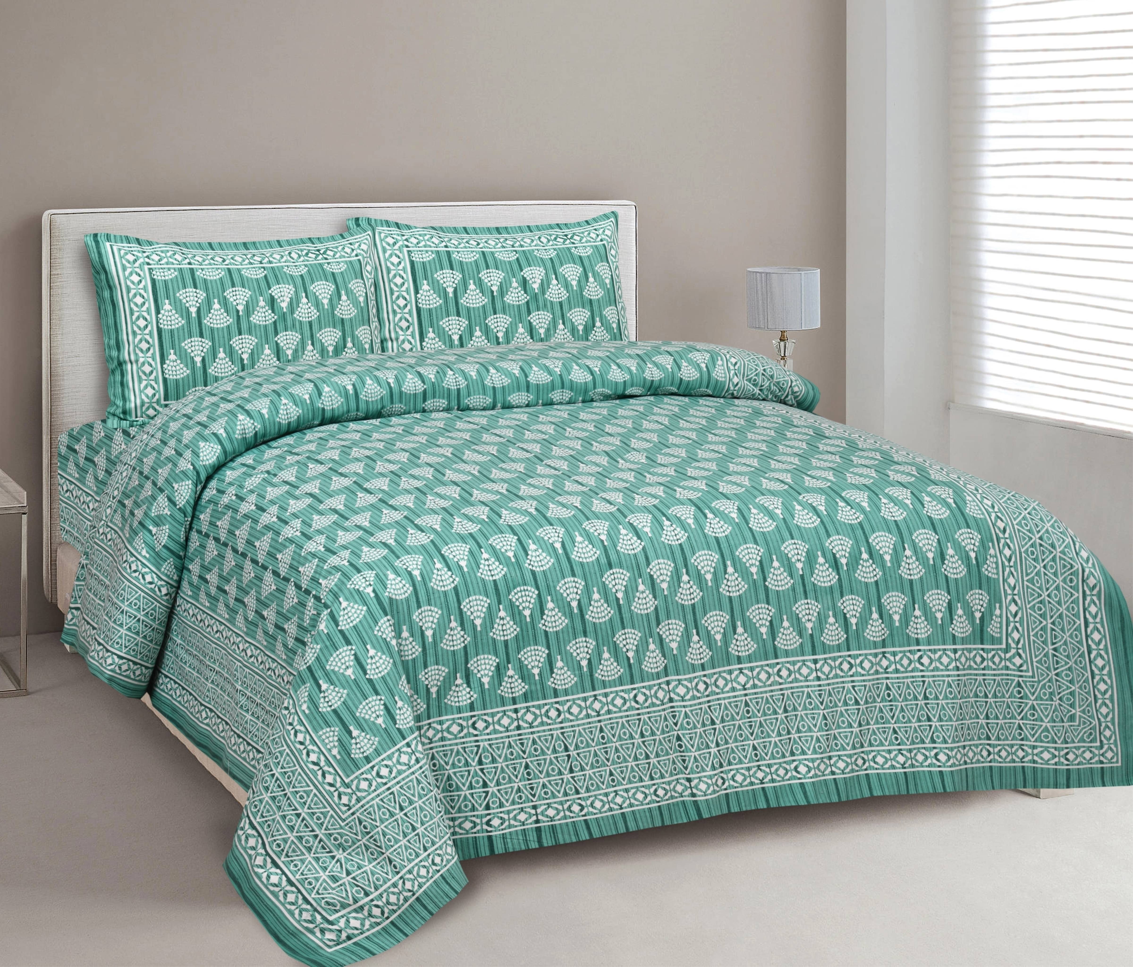     			CLOTHOLOGY Cotton 1 Double King Bedsheet with 2 Pillow Covers ( Multicolor )