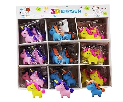     			ECLET  24Pcs Different Shape Designer Unicorn Eraser Set for Kids stationery Gift Set Non-Toxic Eraser  (Set of 1, Multicolor)
