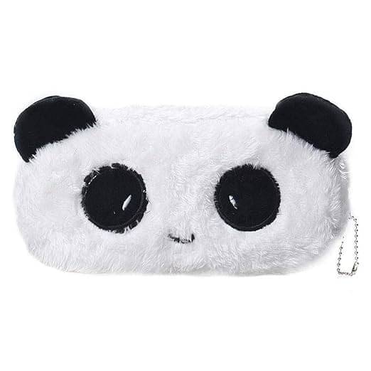     			ECLET Fur Art Artificial Leather Pencil Box  (Set of 1, White, Black)