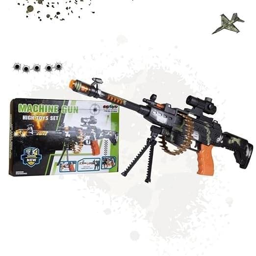     			ECLET Gun Toys for Boys Combat Military Mission Machine Gun Toy with LED Flashing Lights and Sound Effects for Kids Playing Guns & Darts  (Multicolor) SET OF 1