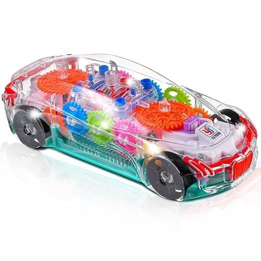 ECLET New Transparent Car Toy360 Rotating Concept Racing Car|3D Flashing LED and Music  (Multicolor) SET OF 1     			ECLET New Transparent Car Toy360 Rotating Concept Racing Car|3D Flashing LED and Music  (Multicolor) SET OF 1