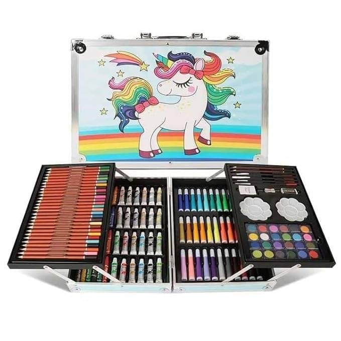     			ECLET Unicorn Art Drawing and Painting Set with Aluminum Box for Kids (145Piece)