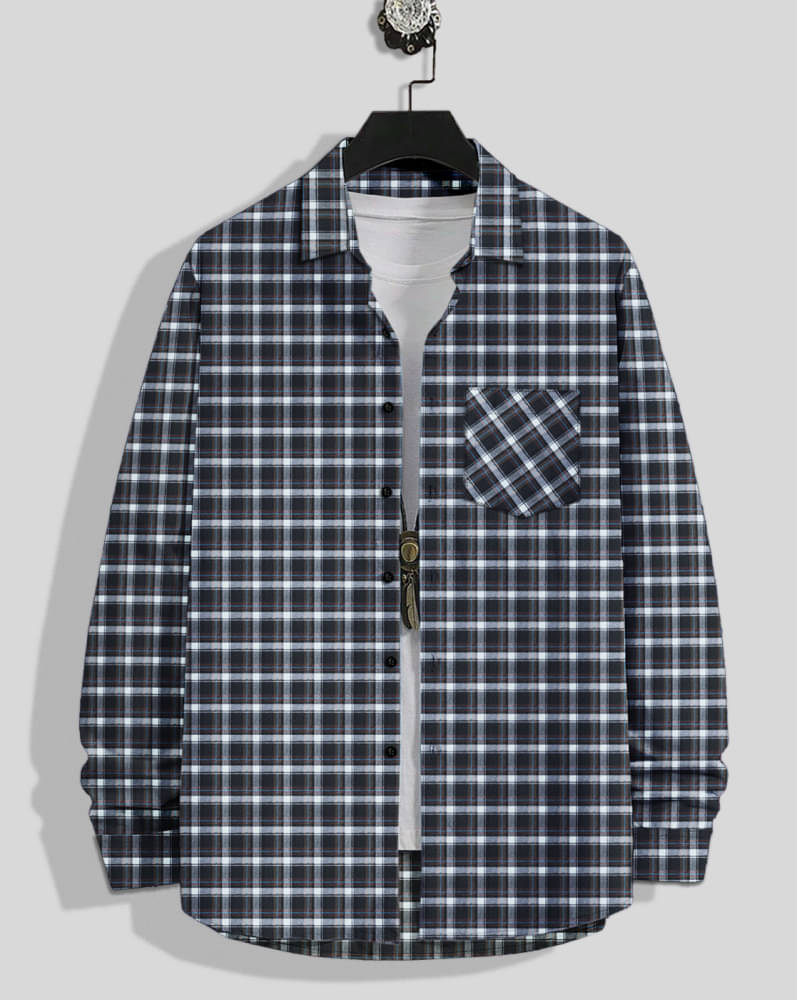 Eyebogler Cotton Blend Regular Fit Checks Full Sleeves Men's Casual Shirt - White ( Pack of 1 ) Eyebogler Cotton Blend Regular Fit Checks Full Sleeves Men's Casual Shirt - White ( Pack of 1 )