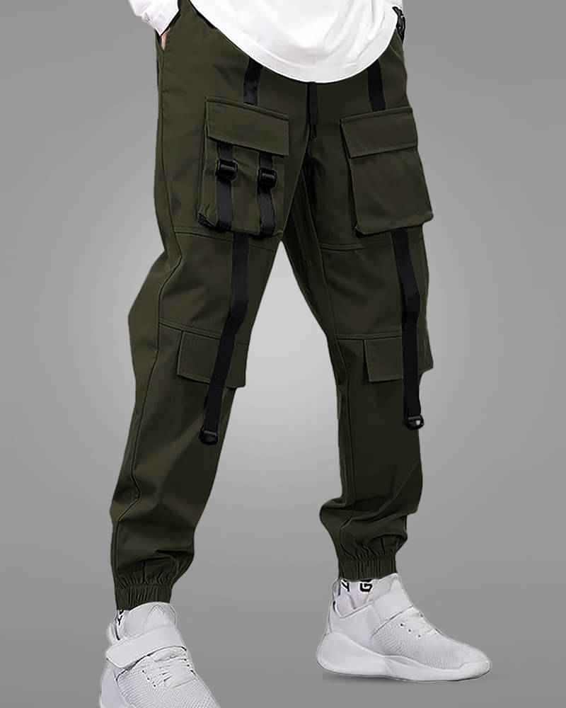     			Eyebogler Regular Flat Men's Cargos - Olive Green ( Pack of 1 )