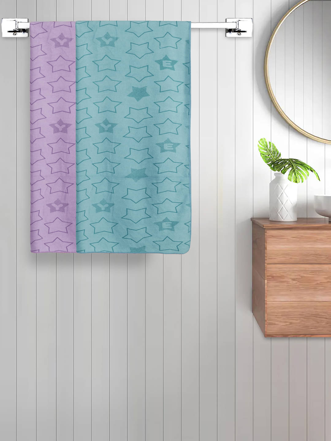    			FABINALIV Set of 2 Multi Cotton Bath Towels
