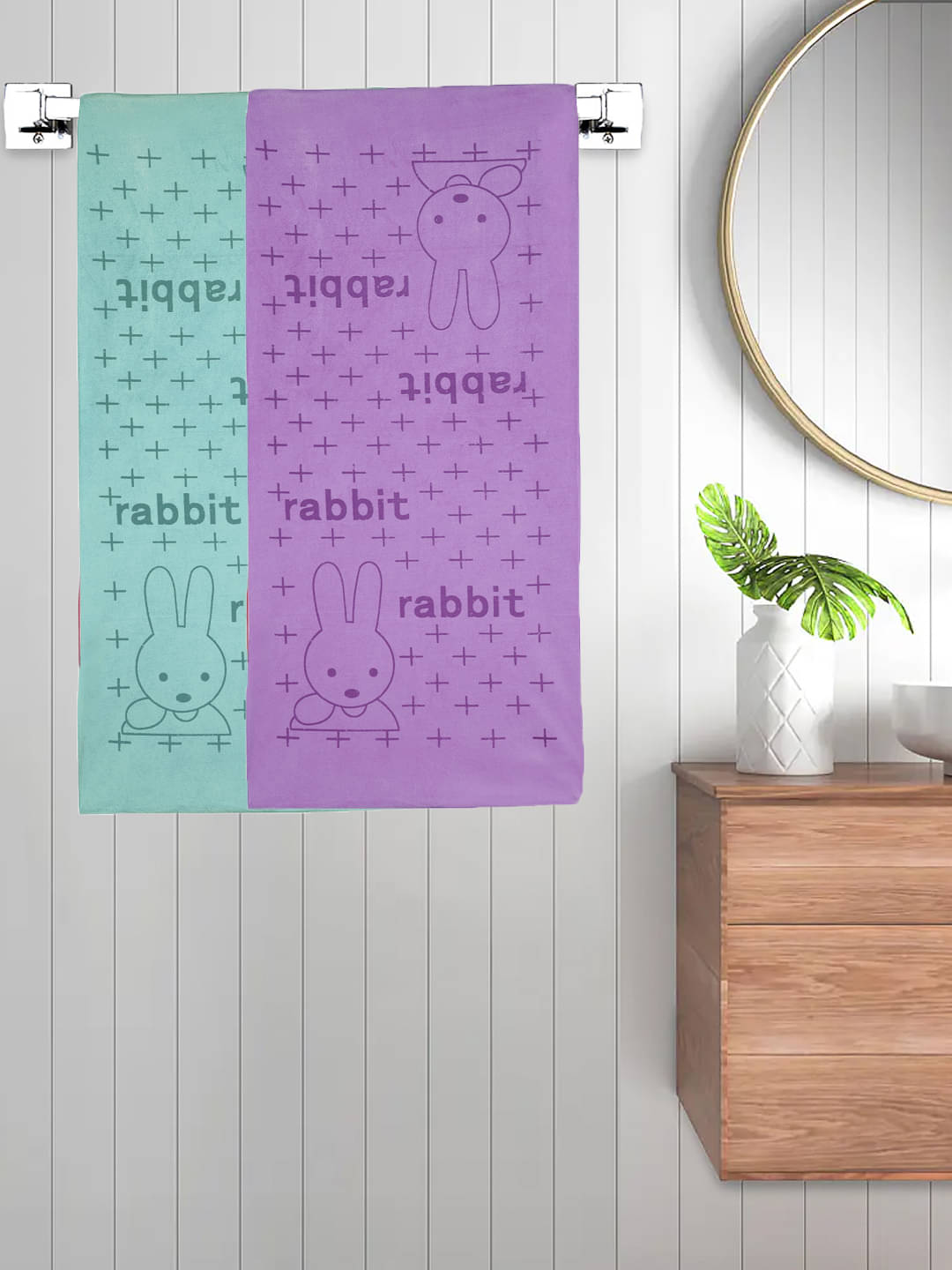     			FABINALIV Set of 2 Multi Cotton Bath Towels
