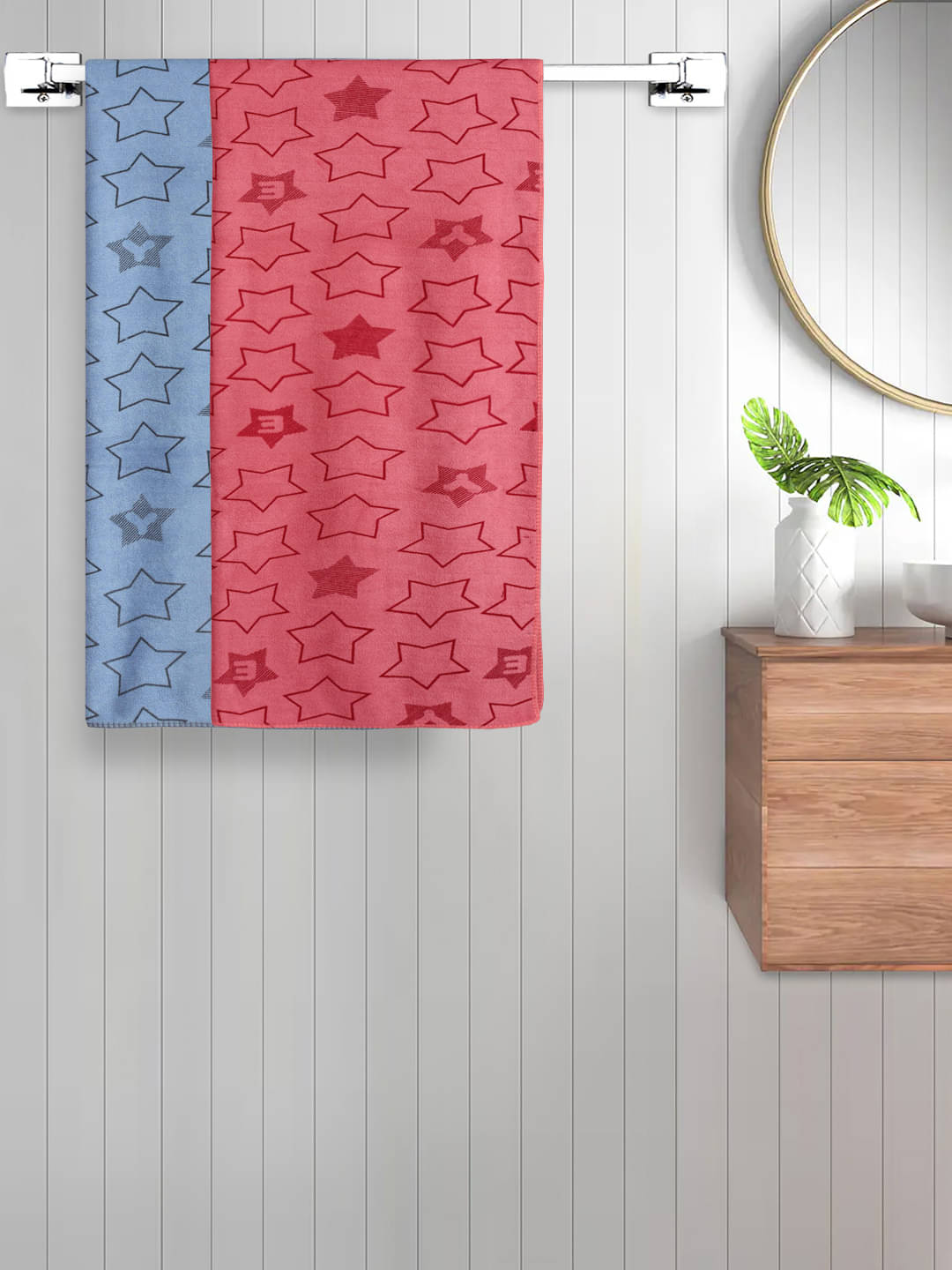     			FABINALIV Set of 2 Multi Cotton Bath Towels