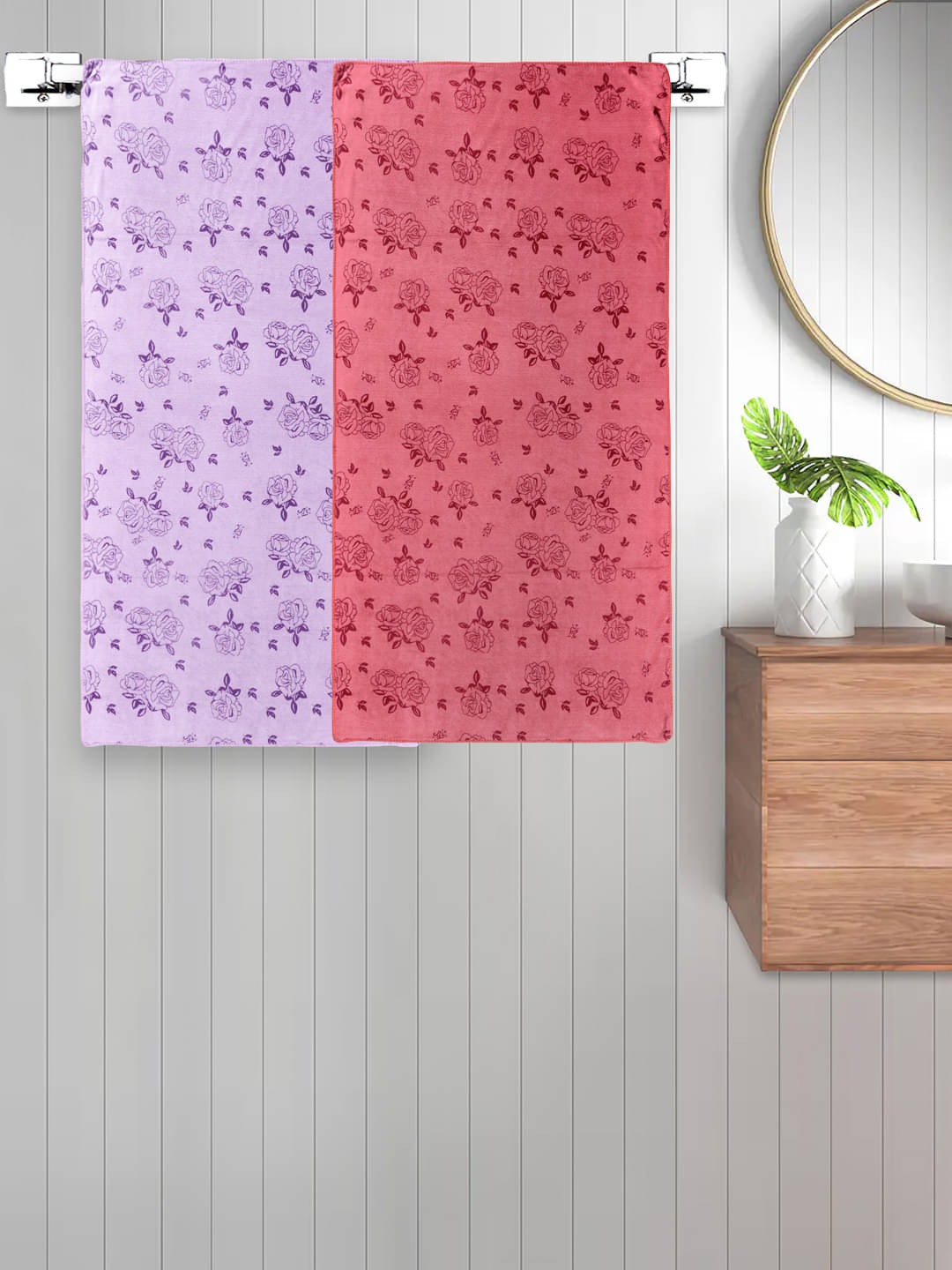     			FABINALIV Set of 2 Multi Cotton Bath Towels