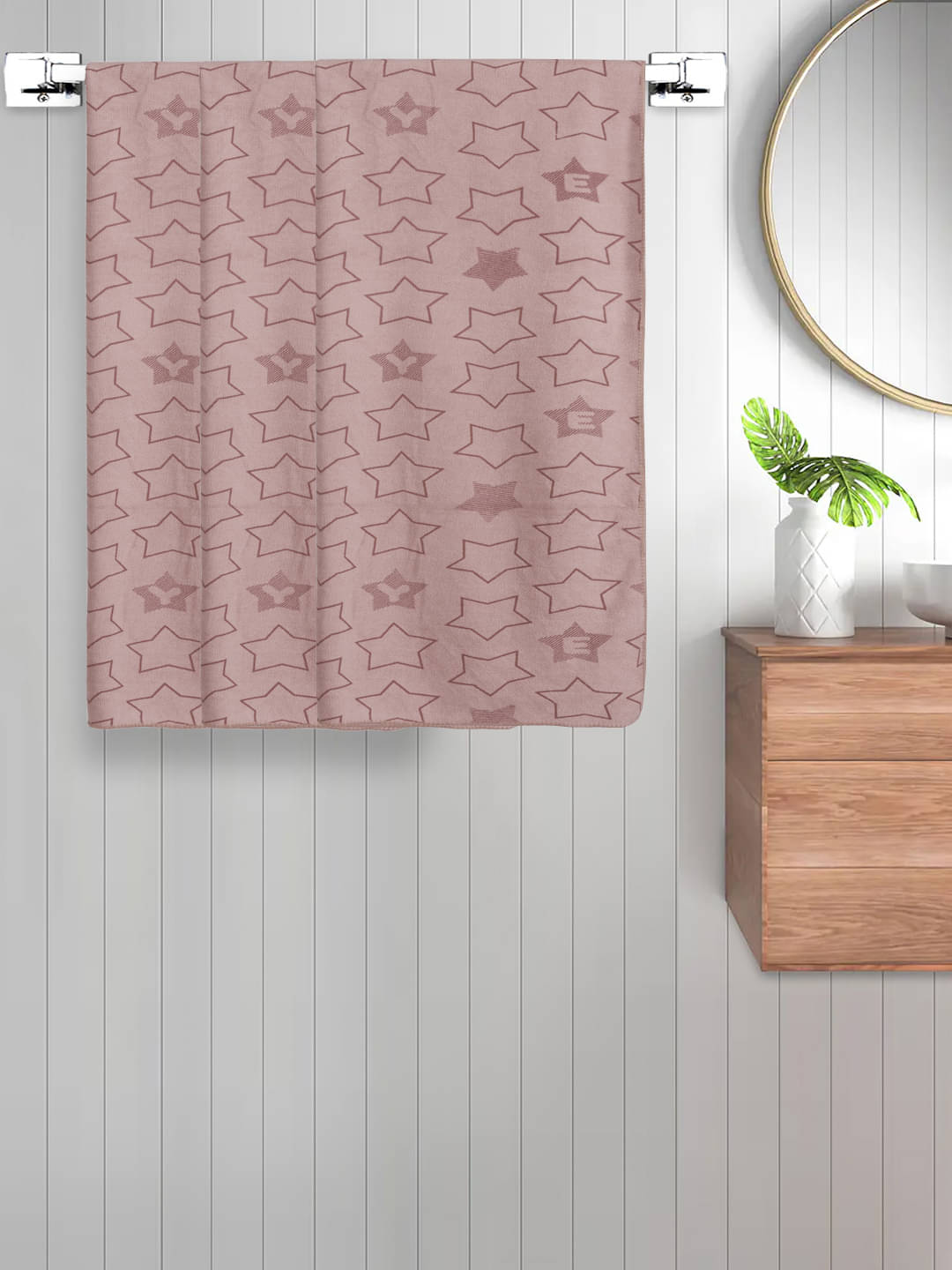     			FABINALIV Set of 3 Beige Cotton Bath Towels