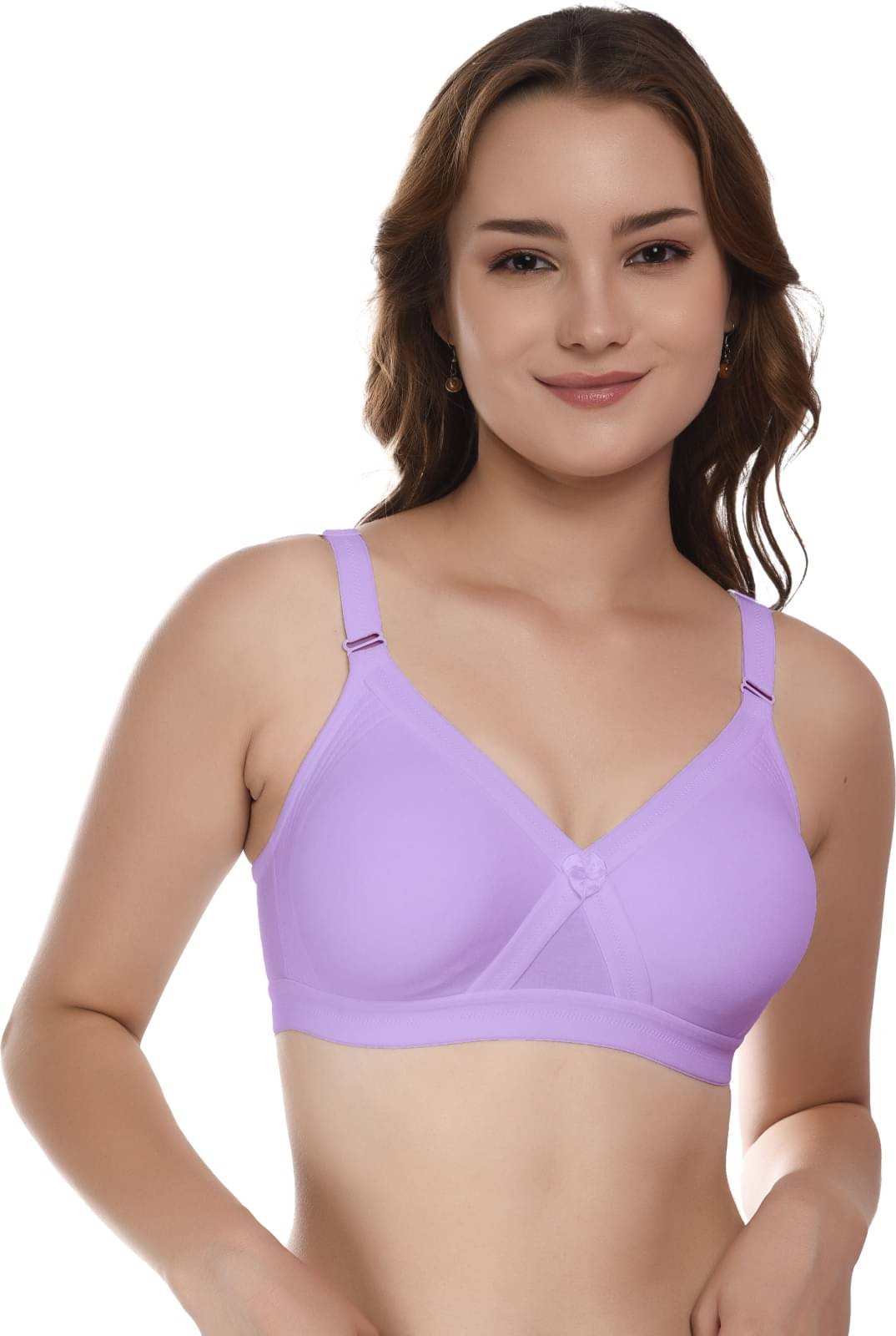 Featherline Pack of 1 Cotton Non Padded Everyday Bra For Women ( Purple ) Featherline Pack of 1 Cotton Non Padded Everyday Bra For Women ( Purple )