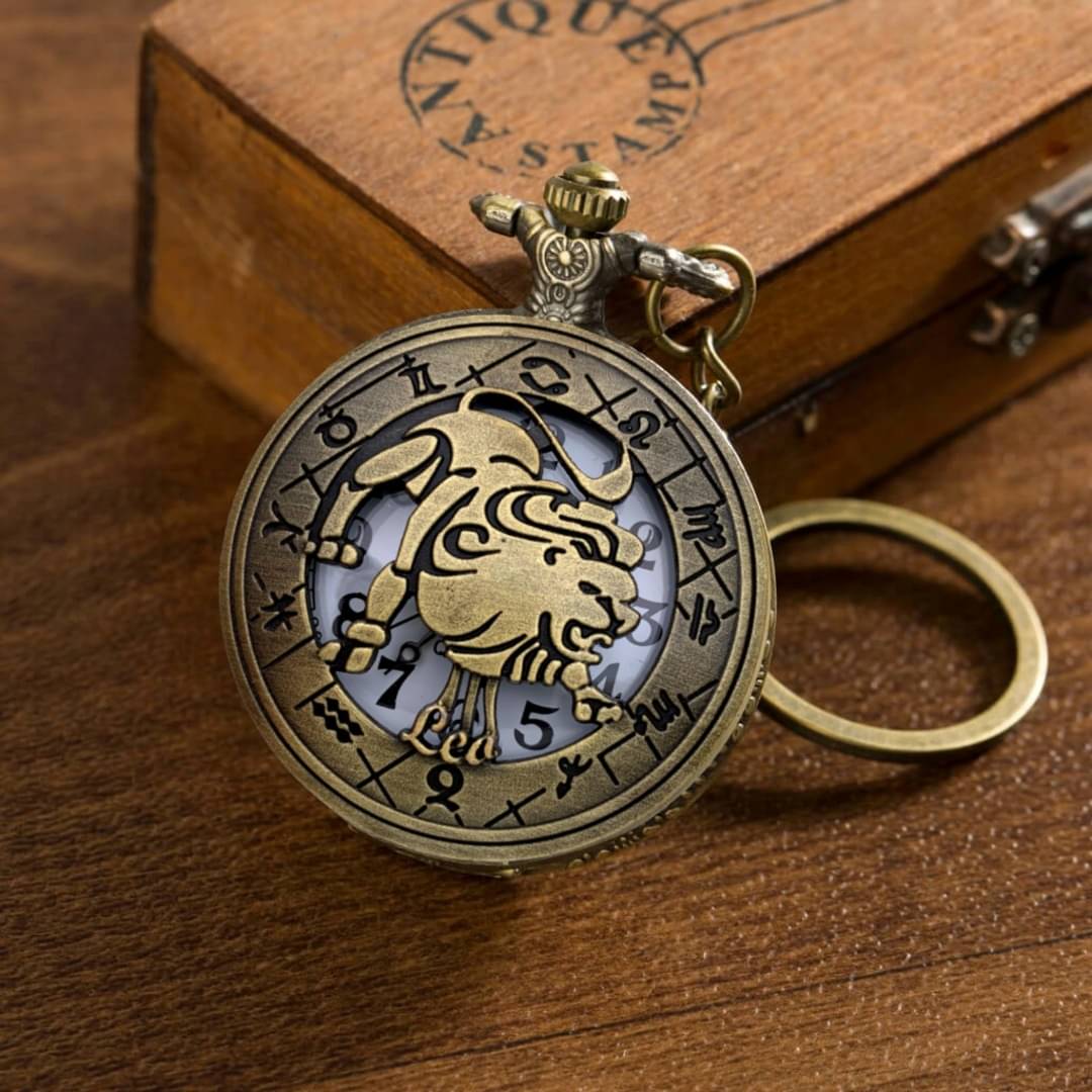 GT Gala Time Zodiac Sign Leo Pocket Watch Car Bike Key Chain with Key Ring Men & Woman Gift Key Chain     			GT Gala Time Zodiac Sign Leo Pocket Watch Car Bike Key Chain with Key Ring Men & Woman Gift Key Chain