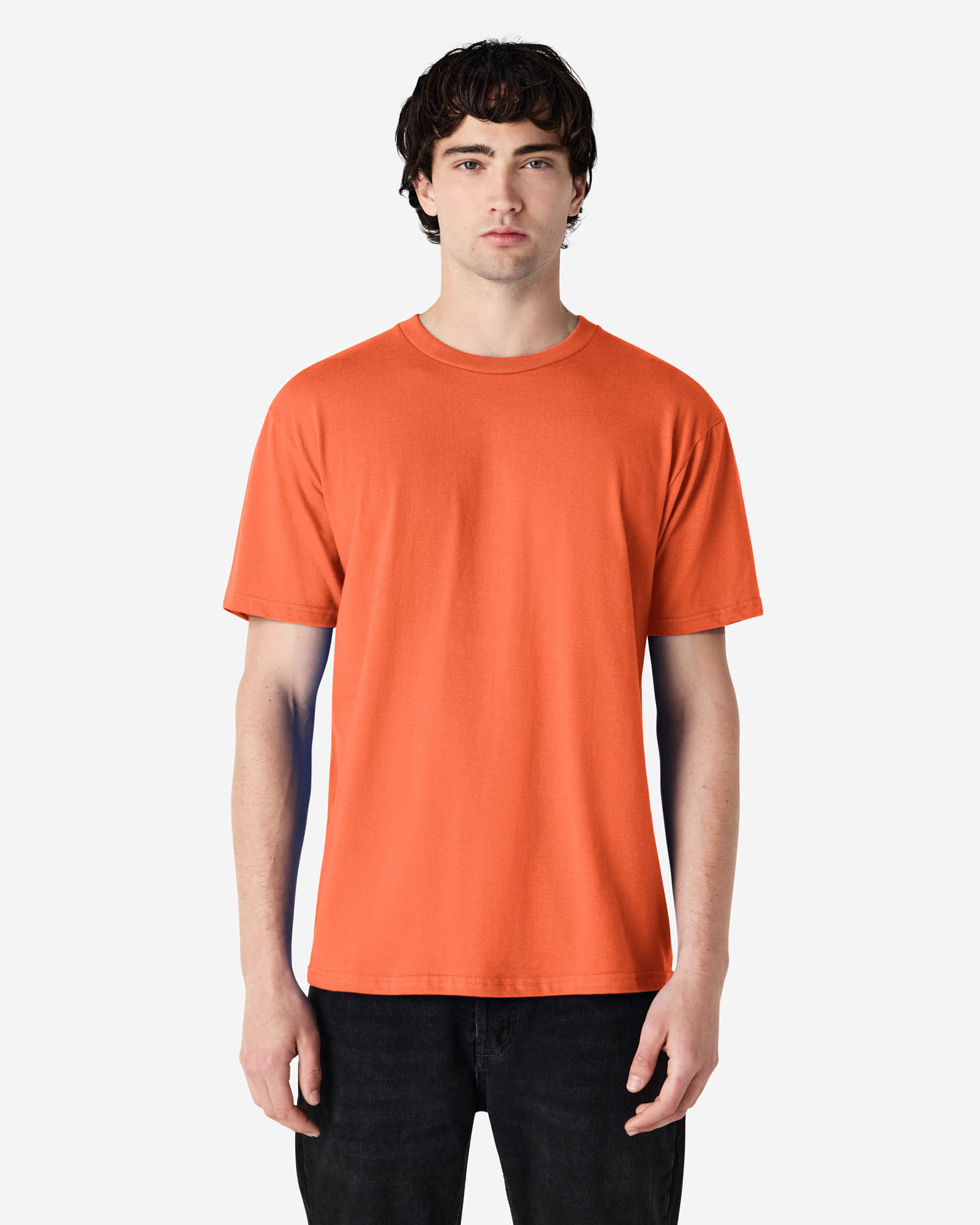 Gildan Cotton Regular Fit Solid Half Sleeves Men's Round T-Shirt - Orange ( Pack of 1 )