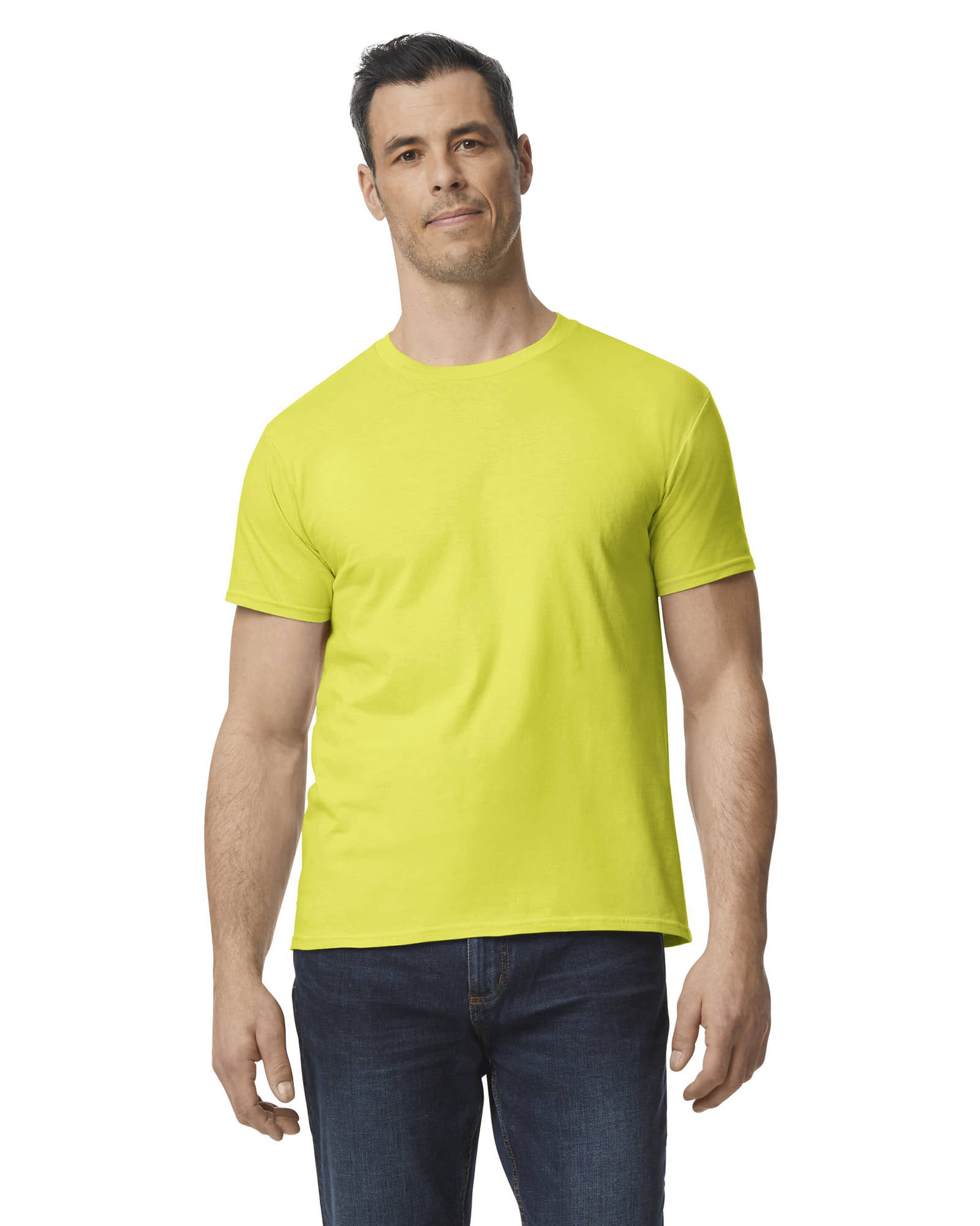 Gildan Cotton Regular Fit Solid Half Sleeves Men's Round T-Shirt - Green ( Pack of 1 )