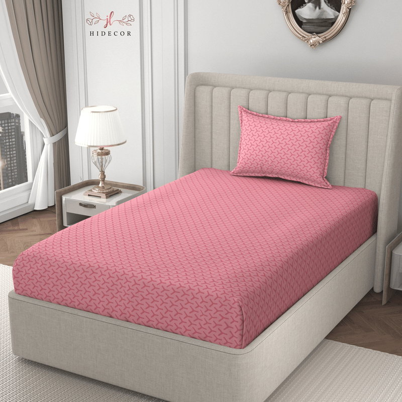 HIDECOR Microfiber 1 Single Bedsheet with 1 Pillow Cover ( Peach ) HIDECOR Microfiber 1 Single Bedsheet with 1 Pillow Cover ( Peach )