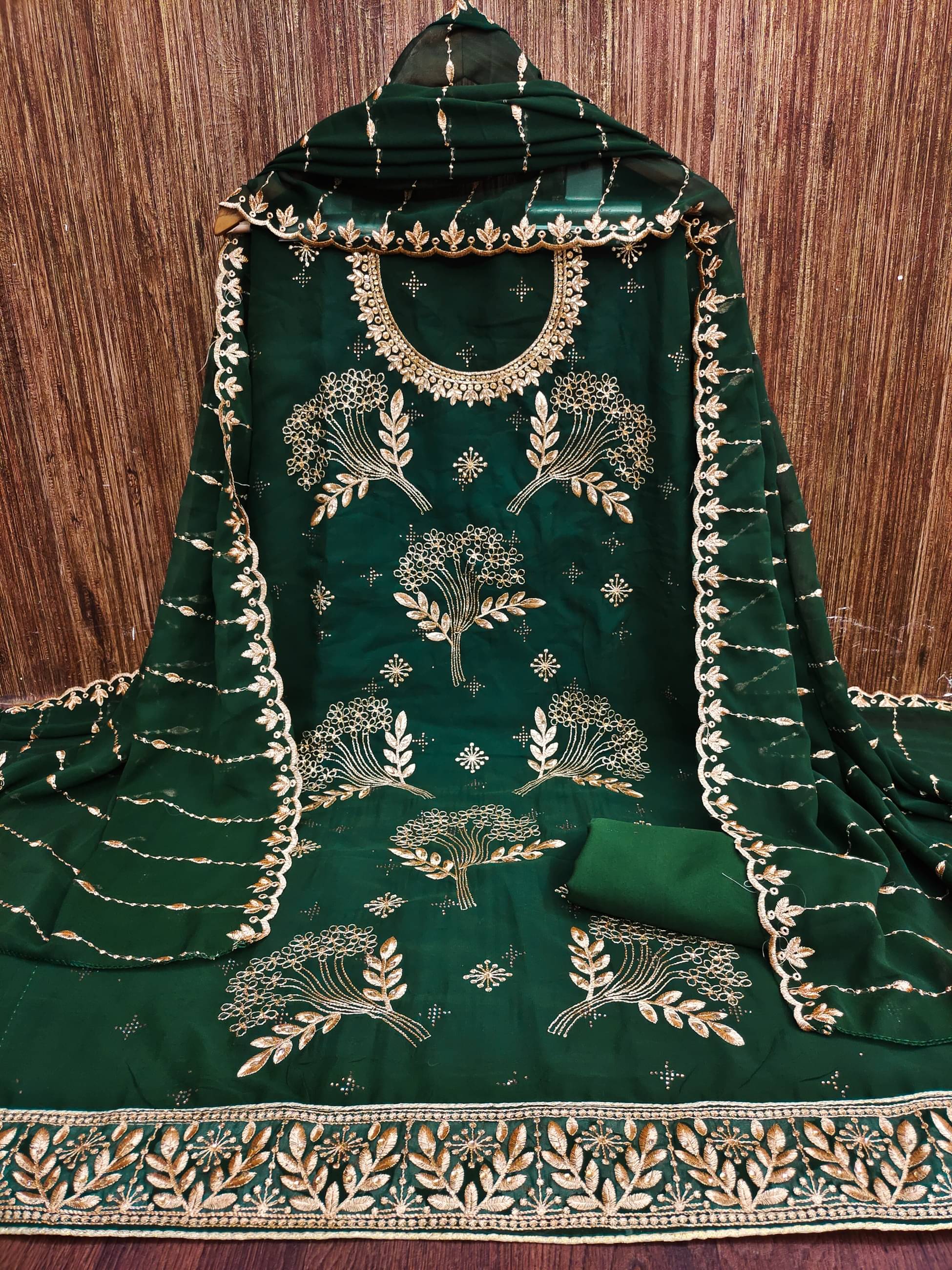 HL SILKMILLS Unstitched Georgette Embroidered Dress Material - Green ( Pack of 1 ) HL SILKMILLS Unstitched Georgette Embroidered Dress Material - Green ( Pack of 1 )