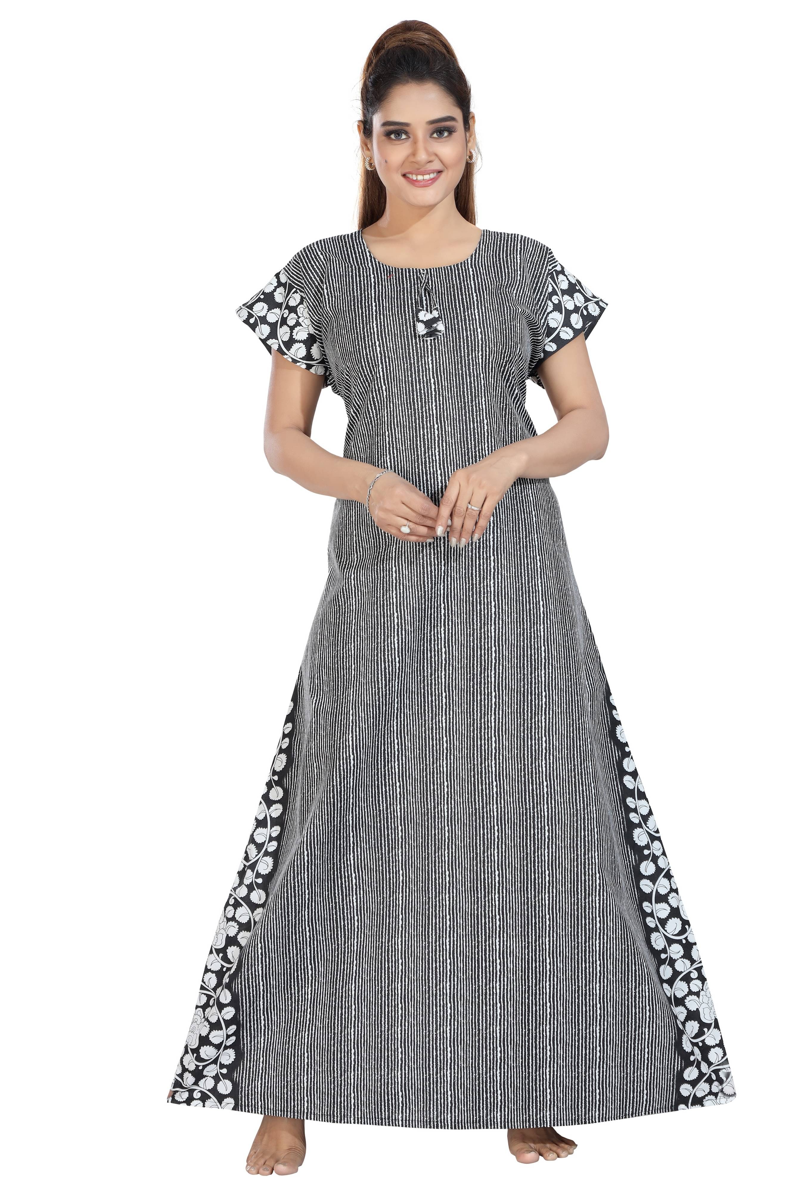     			INNER BEATS Multicolor Cotton Women's Nightwear Nighty & Night Gowns ( Pack of 1 )