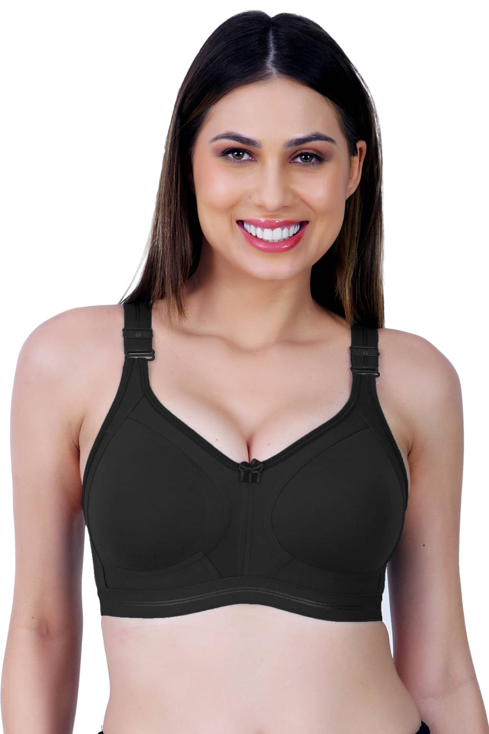 Ladyland Pack of 1 Cotton Blend Non Padded Everyday Bra For Women ( Black )     			Ladyland Pack of 1 Cotton Blend Non Padded Everyday Bra For Women ( Black )