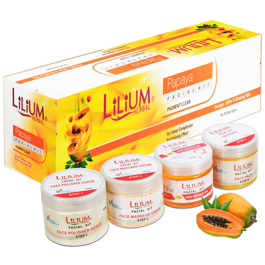     			Lilium Less Than 3 Times Use Facial Kit For All Skin Type Papaya 1 ( Pack of 1 )