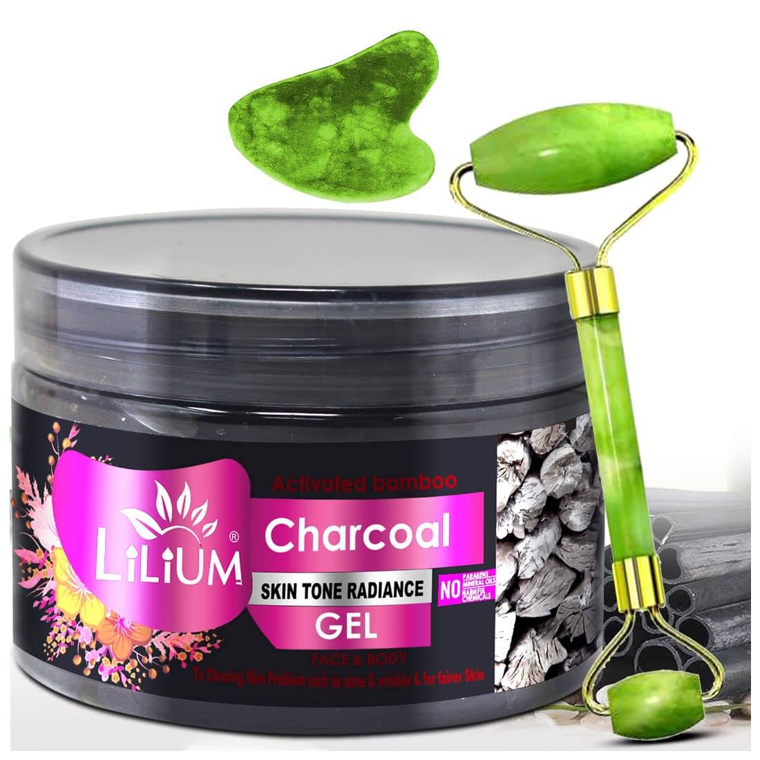     			Lilium Charcoal Facial Gel With face Rollar