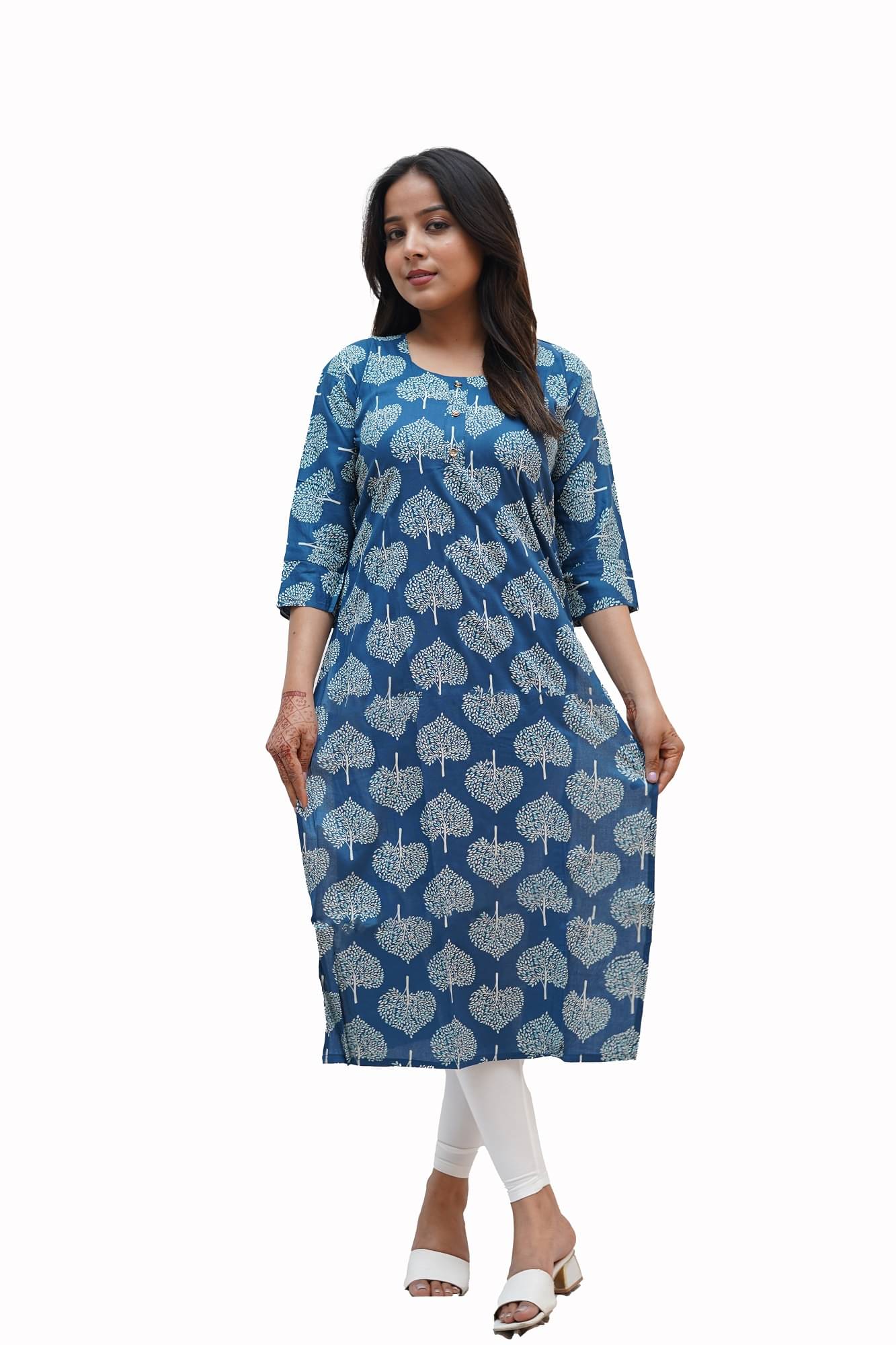 PickALook Pack of 1 Rayon Printed Straight Women's Kurti - ( Blue ) PickALook Pack of 1 Rayon Printed Straight Women's Kurti - ( Blue )